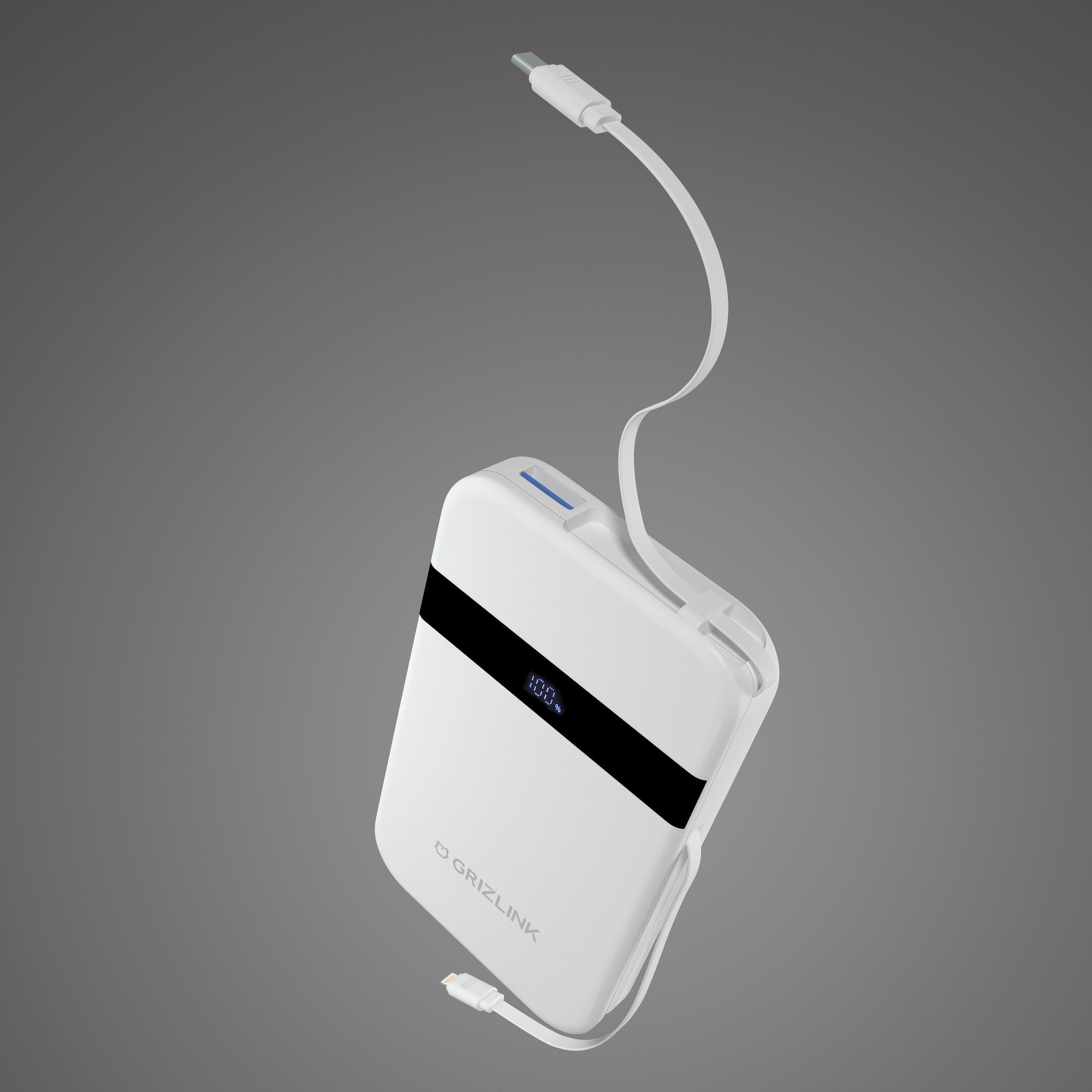 Batterie externe câble intégré 10000mAh Grizlink