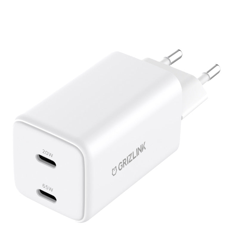 Chargeur double USB-C 65W et 20W Grizlink