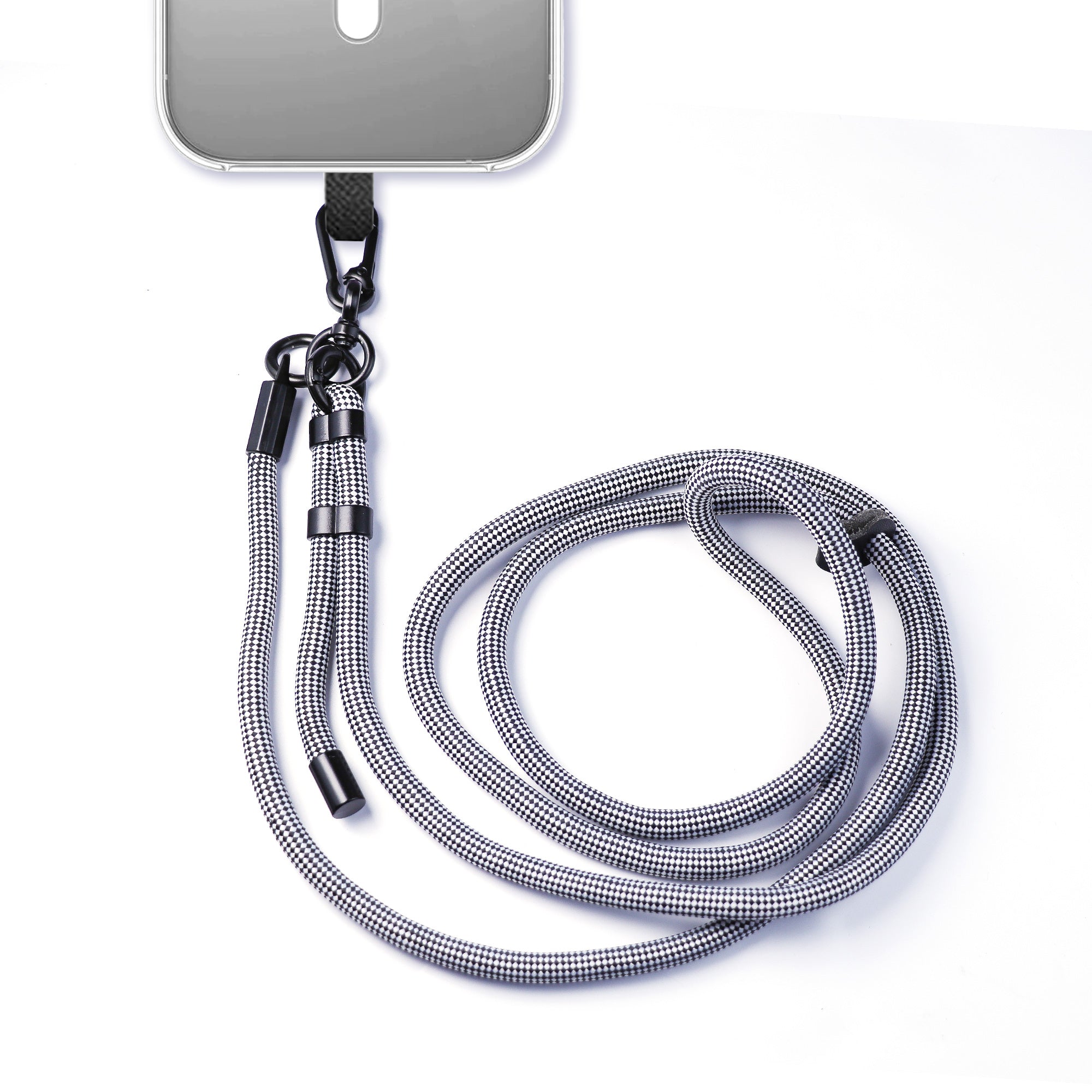 Cordon tressé damier noir et blanc Grizlink