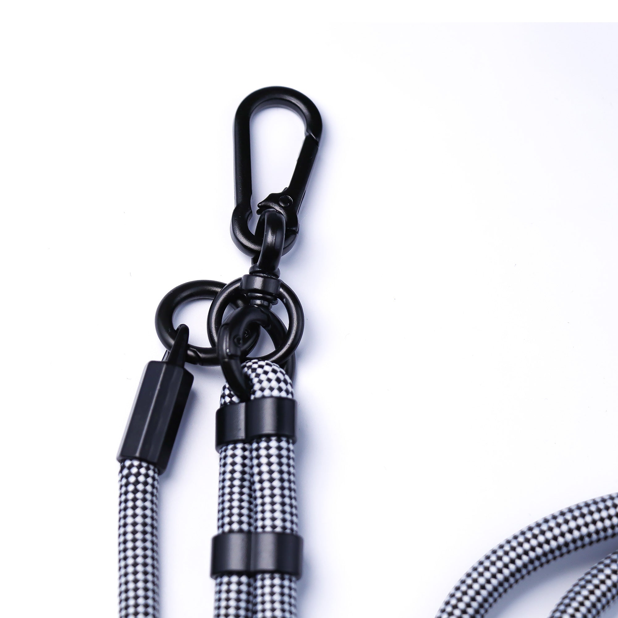 Cordon tressé damier noir et blanc Grizlink