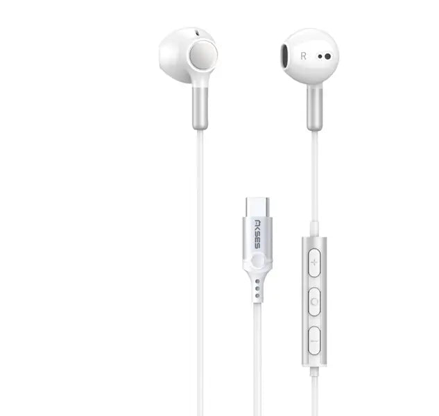 Écouteurs filaires intra-auriculaires USB-C blanc