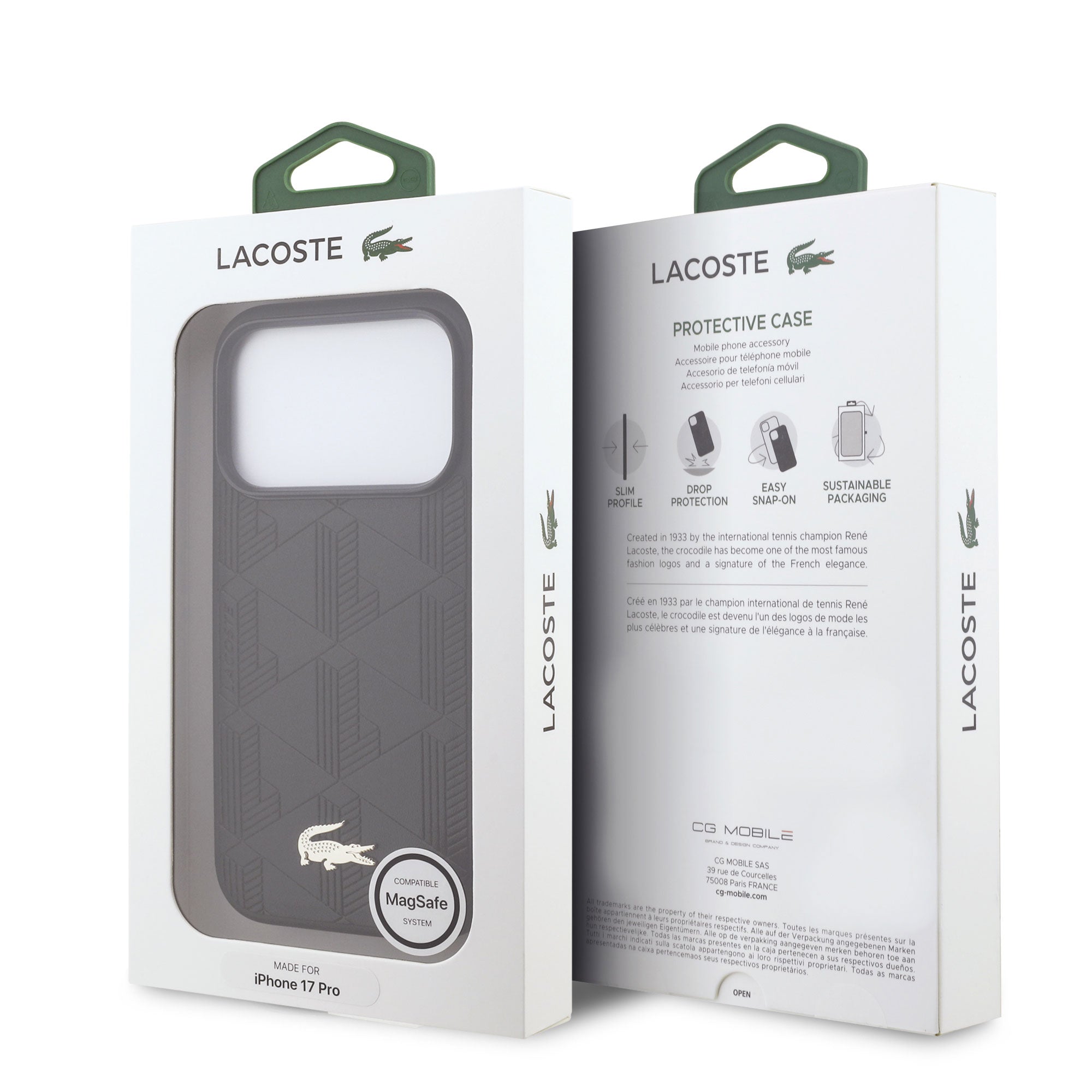 Coque iPhone 17 Pro Lacoste motif