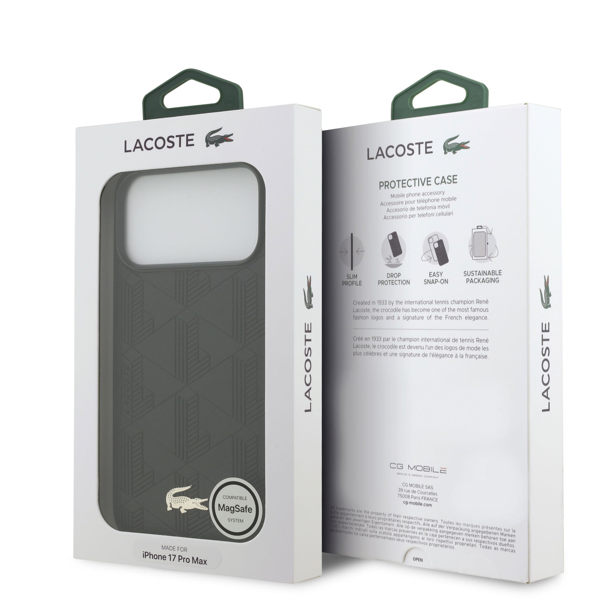 Coque iPhone 17 Pro Max Lacoste motif