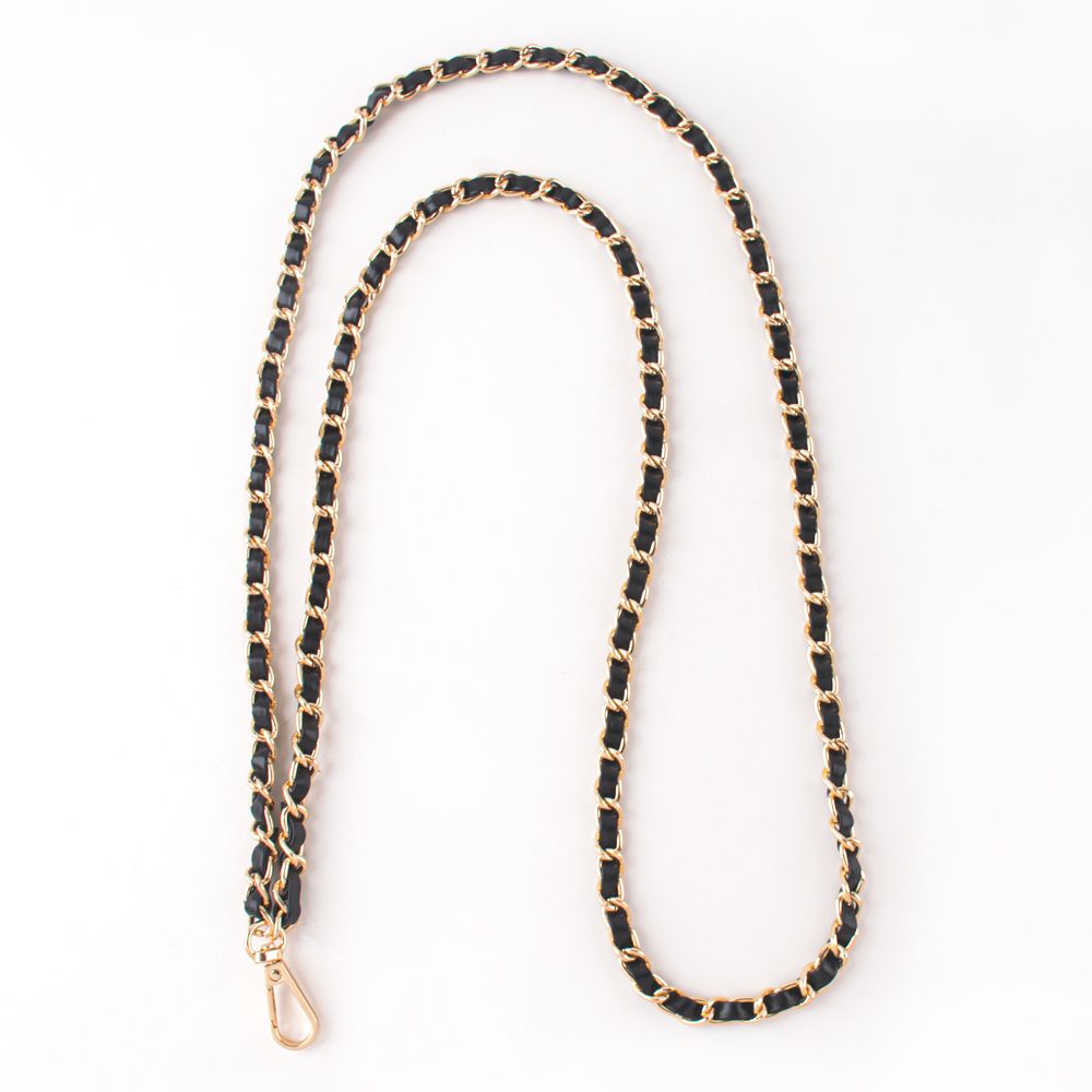 cordon pour téléphone chaîne doré noir