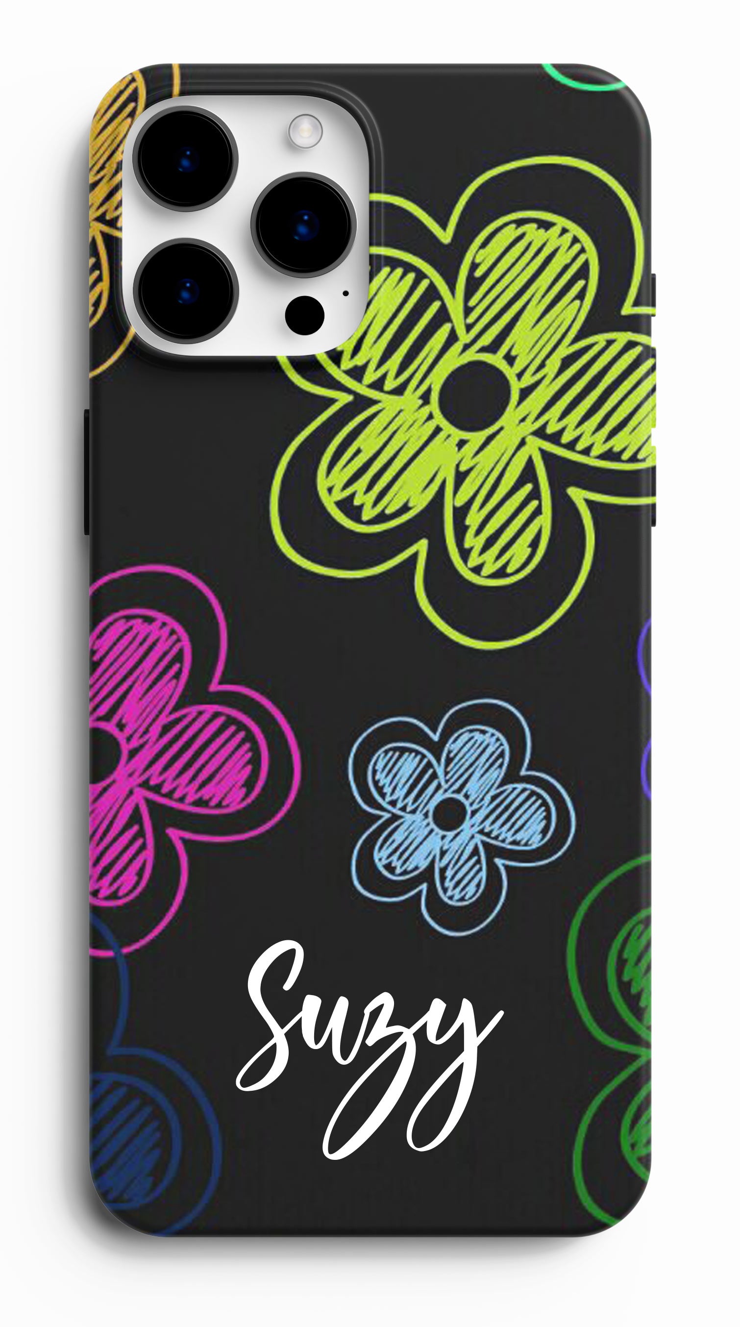 Coque personnalisée florale craie