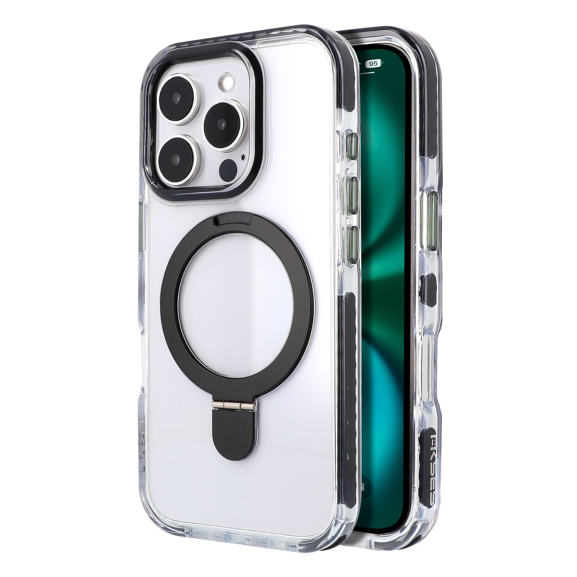 Coque iPhone 15 Pro Max Grizlink Hybrid Magsafe Anneaux Cordon