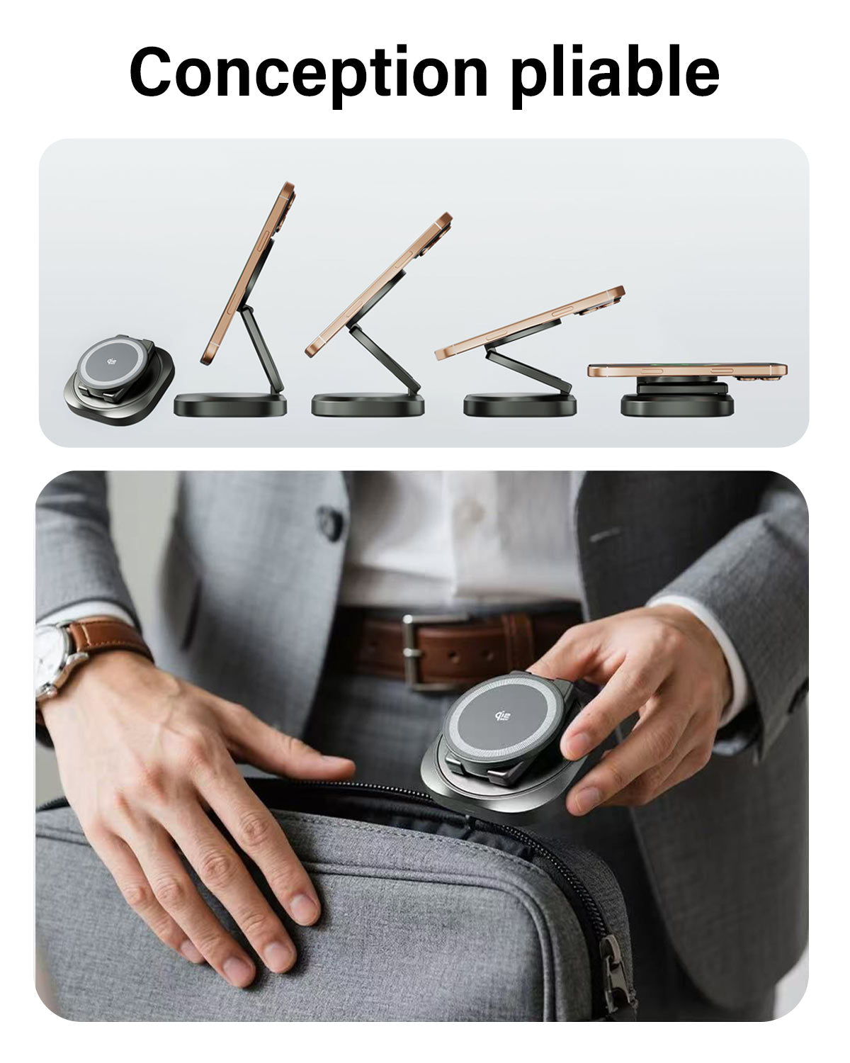 Station de charge induction 3-en-1 Grizlink