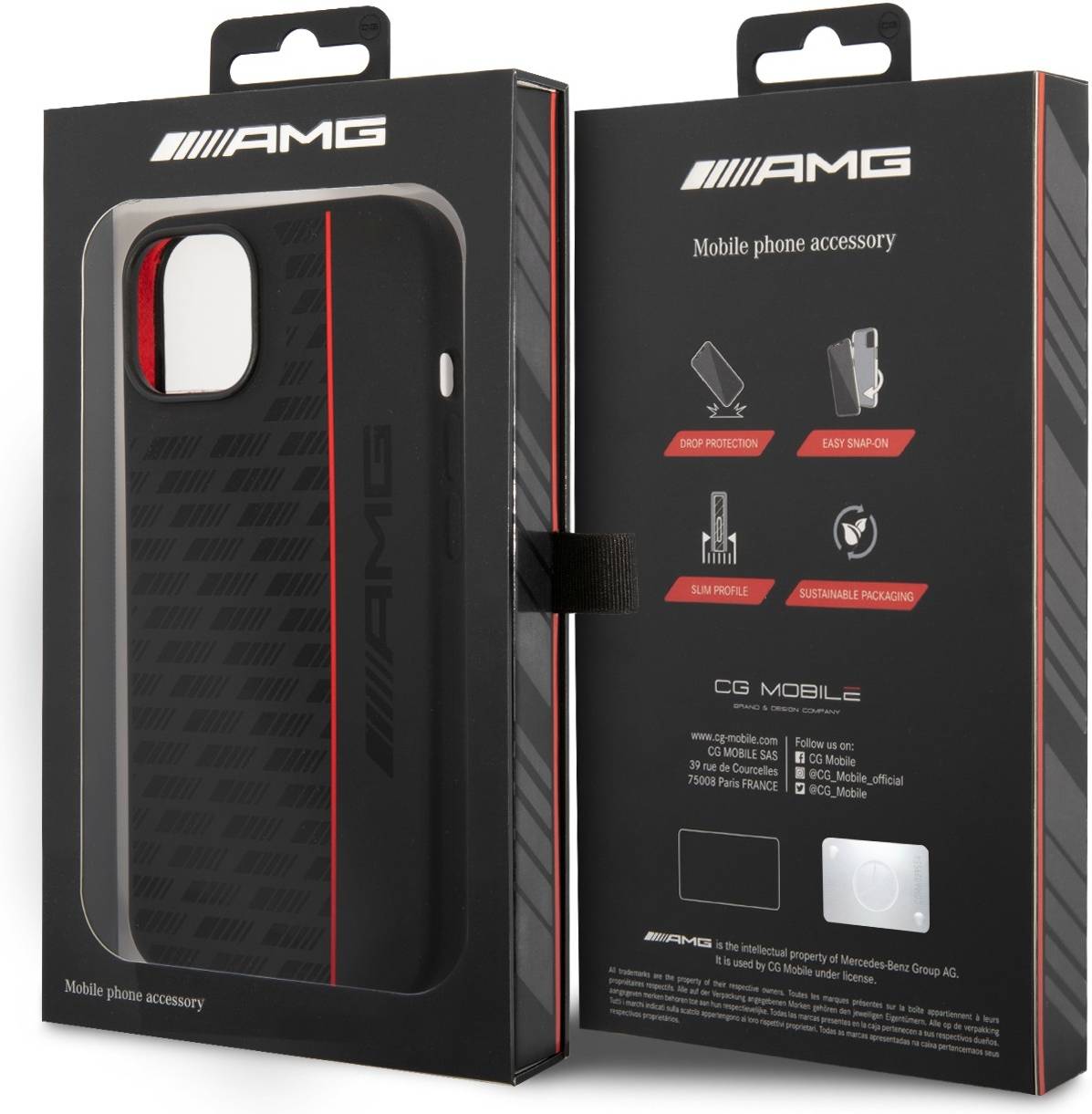 Coque iPhone 14 Plus AMG ligne rouge