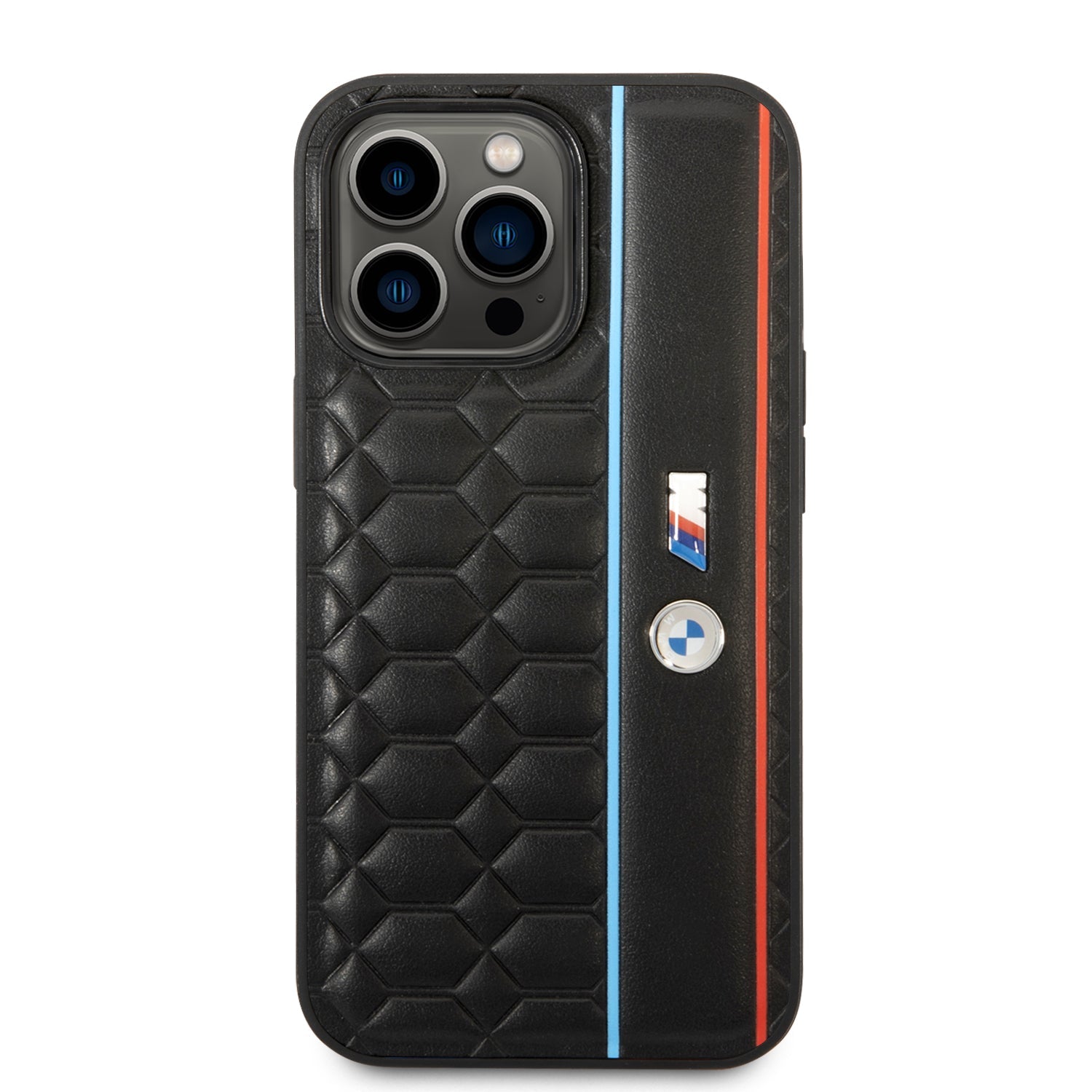 Coque iPhone 14 Pro BMW double ligne vue face