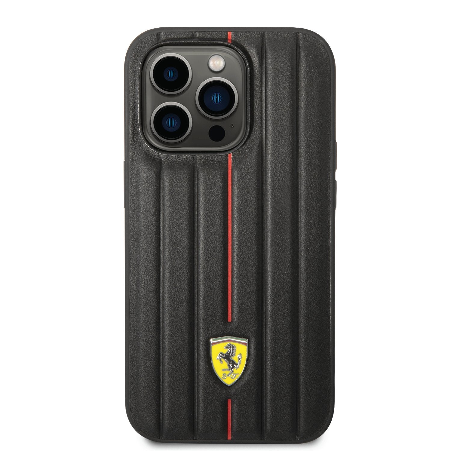 Coque iPhone 14 Pro Ferrari ligne rouge vue face