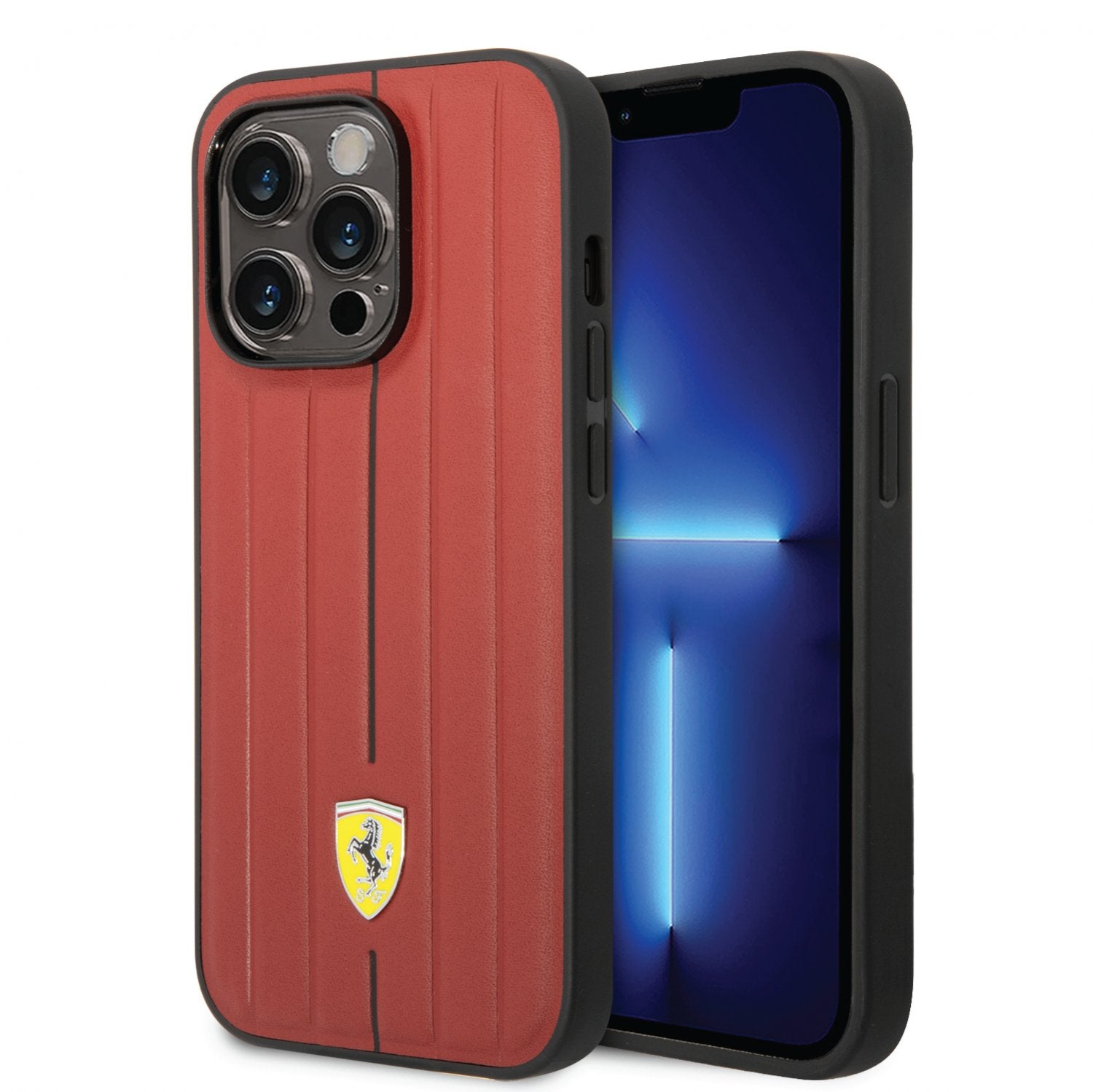 Coque iPhone 14 Pro Ferrari ligne rouge 2 vues