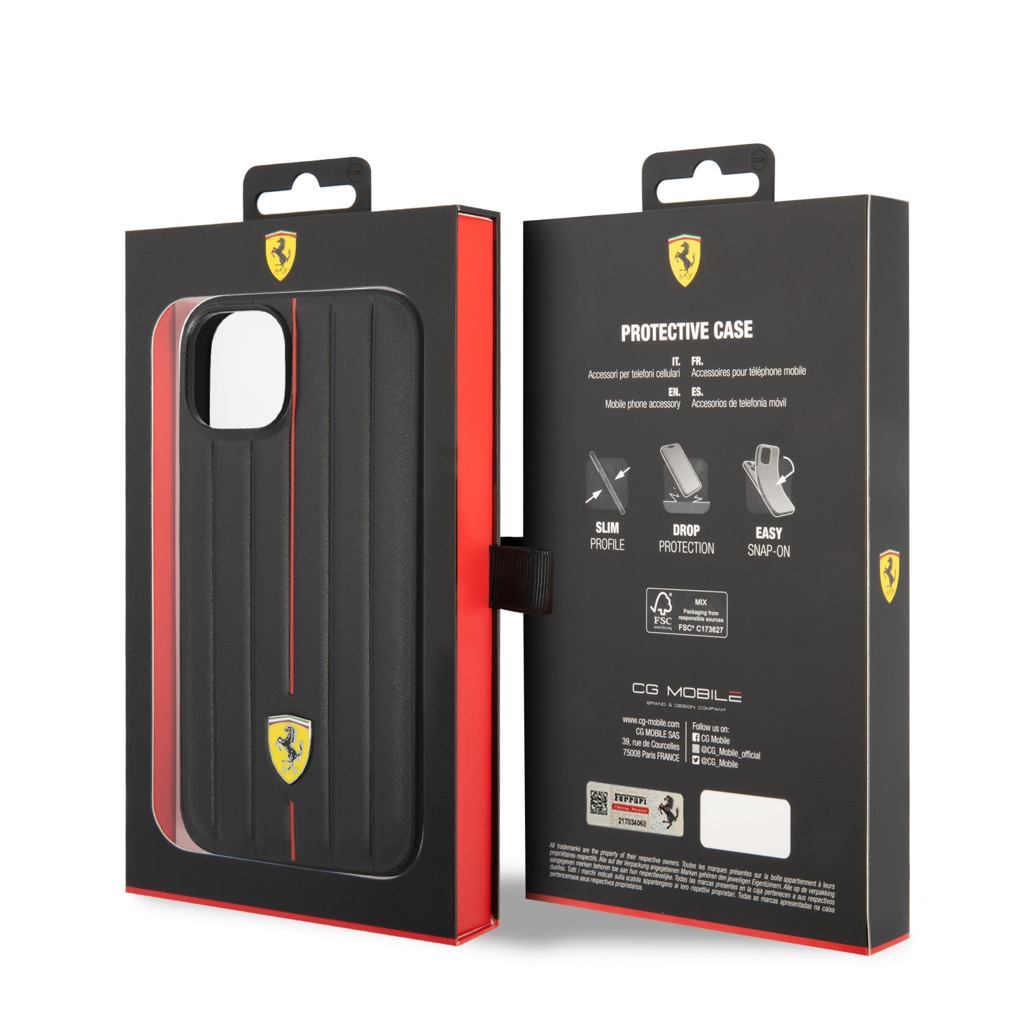 Coque iPhone 14 Plus Ferrari ligne rouge