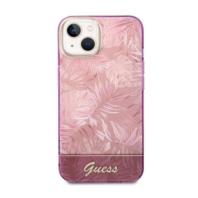 Coque iPhone 14 Plus Guess florale vue face