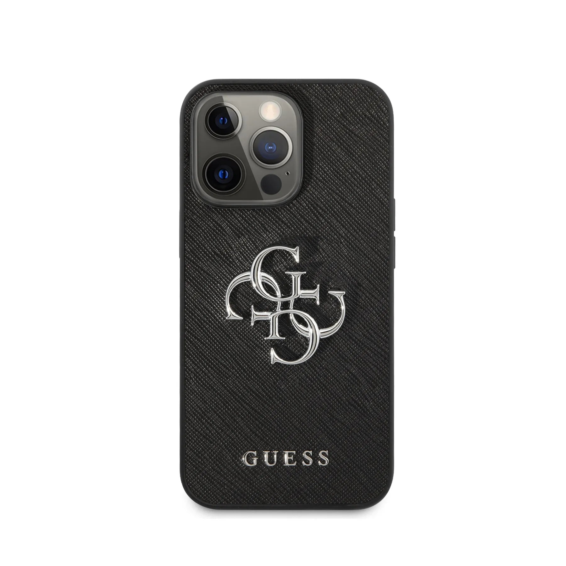 Coque iPhone 13 Pro Guess 4G texture vue face