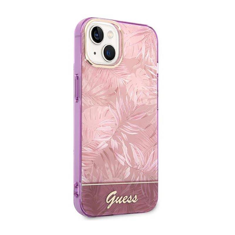 Coque iPhone 14 Plus Guess florale vue droite