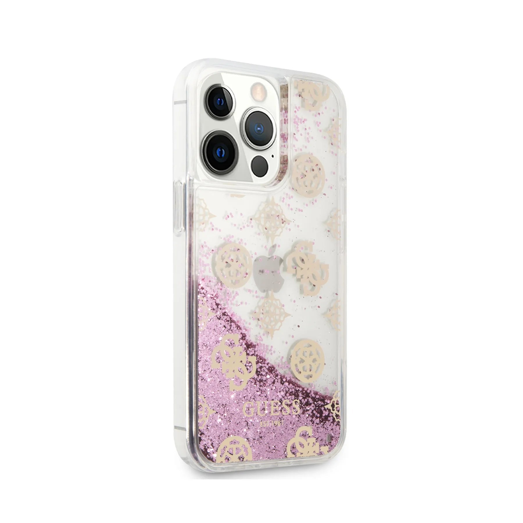 Coque iPhone 13 Pro Guess paillettes vue droite