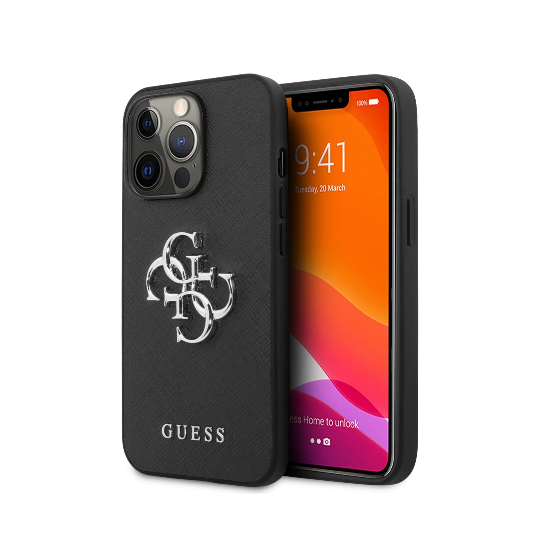 Coque iPhone 13 Pro Guess 4G texture 2 vues