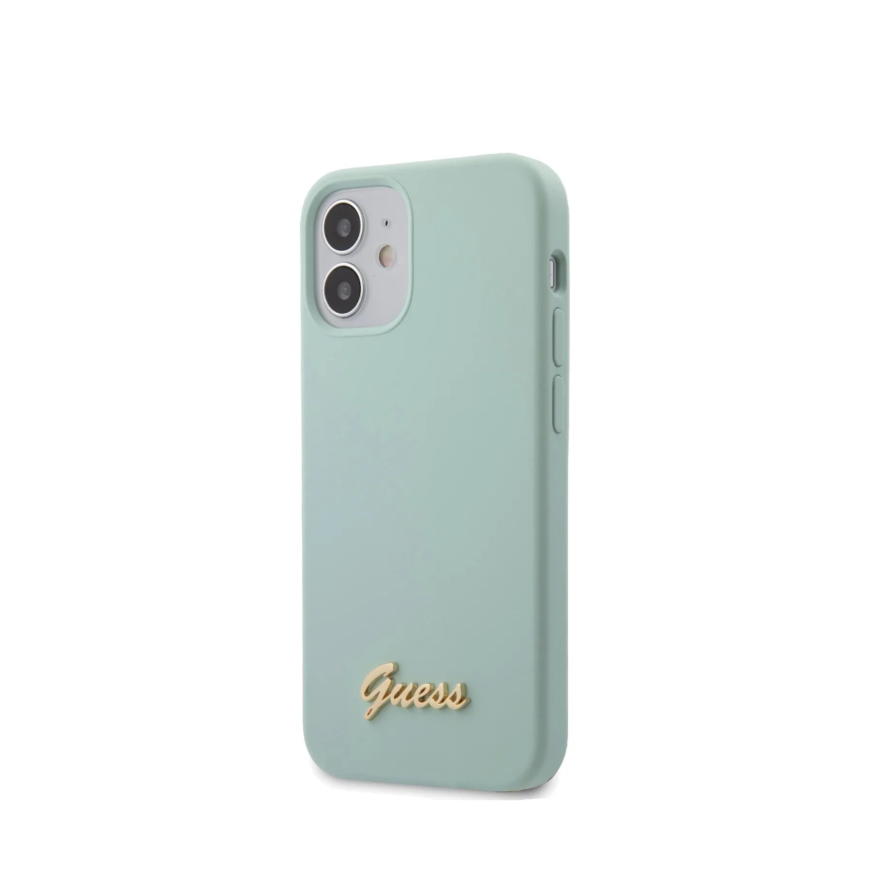 Coque iPhone 12 mini Guess soft touch inclinée