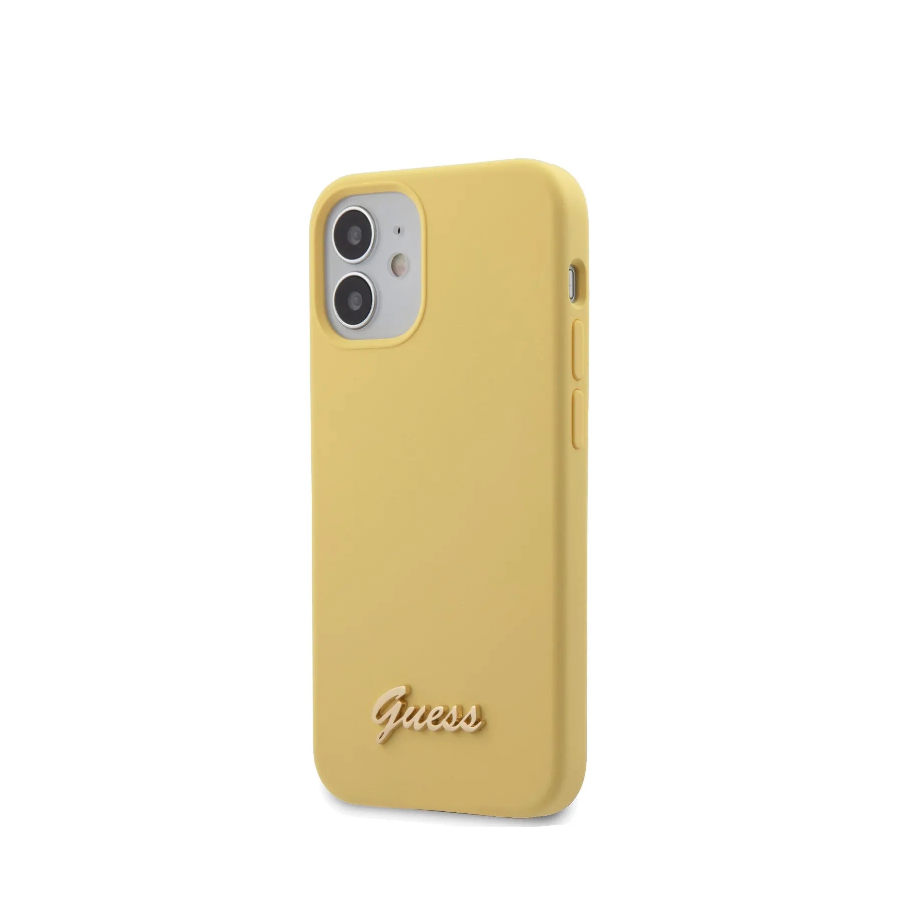 Coque iPhone 12 mini Guess soft touch inclinée