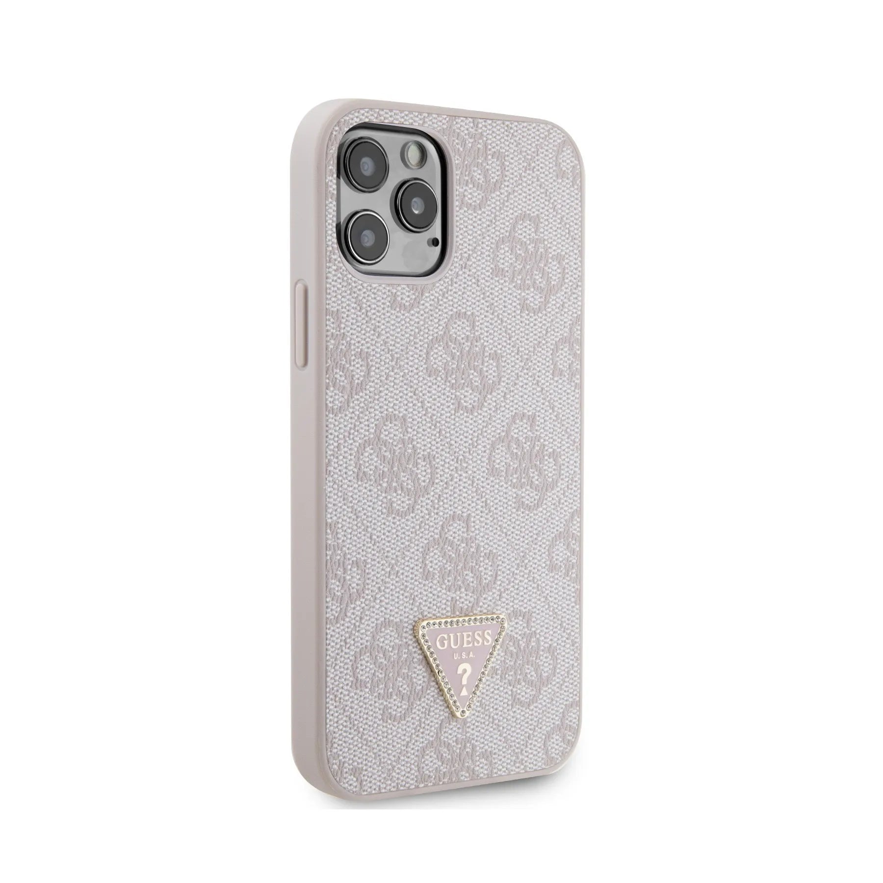 Coque iPhone 12 Pro Guess triangle vue droite