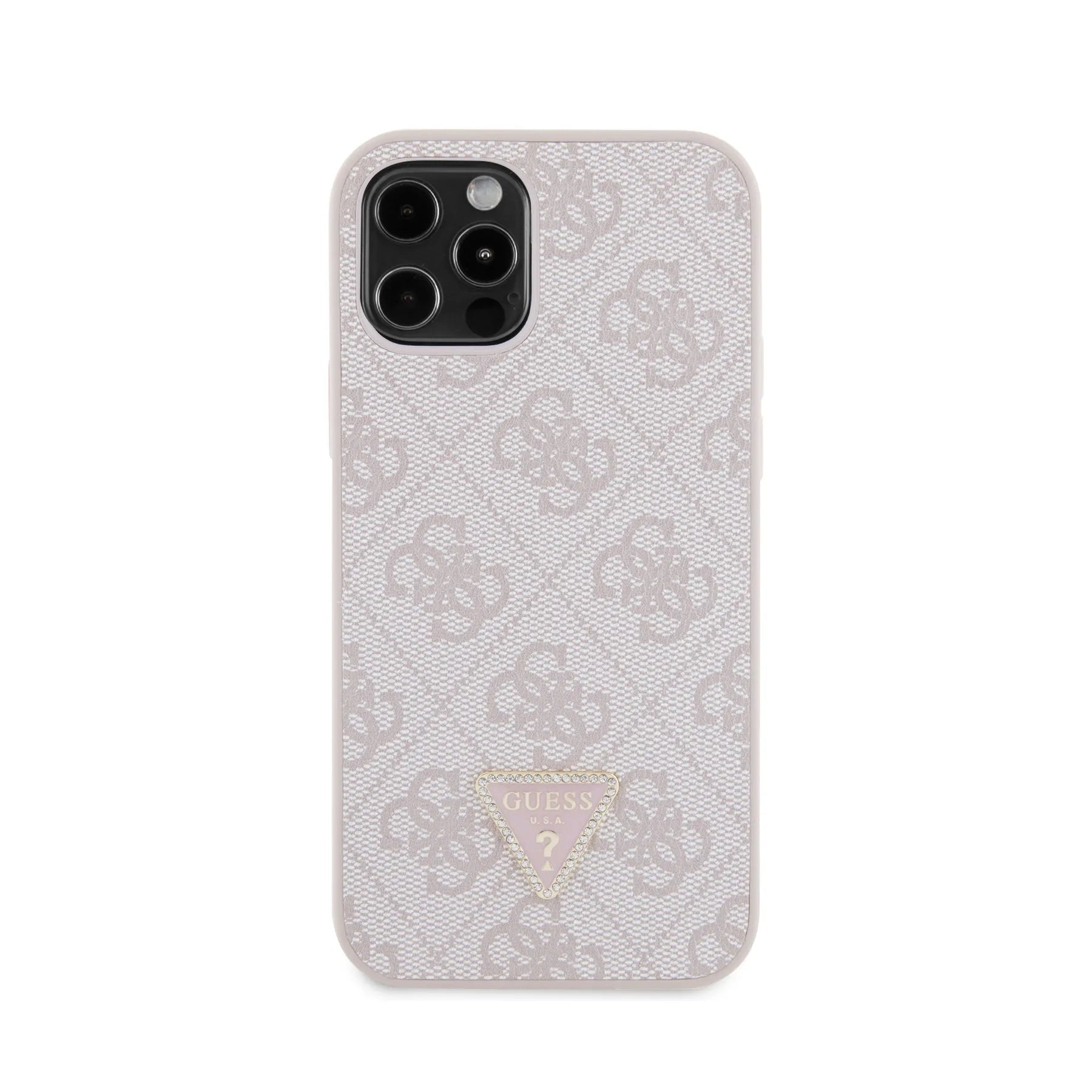 Coque iPhone 12 Pro Guess triangle vue face