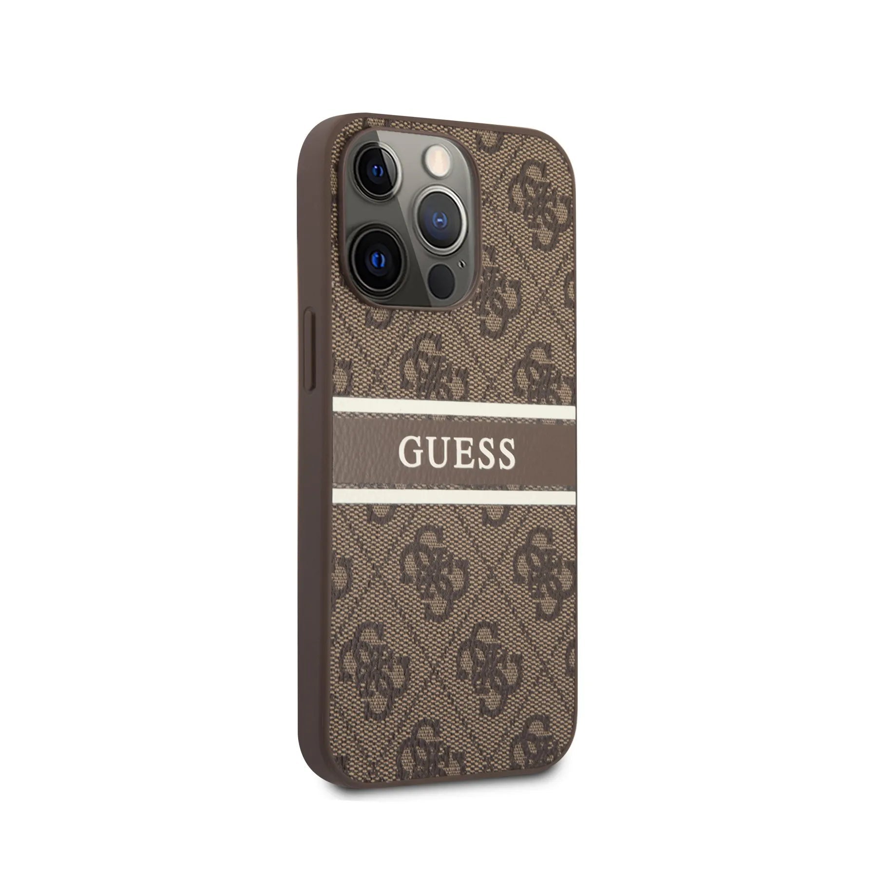 Coque iPhone 13 Pro Guess bande vue droite