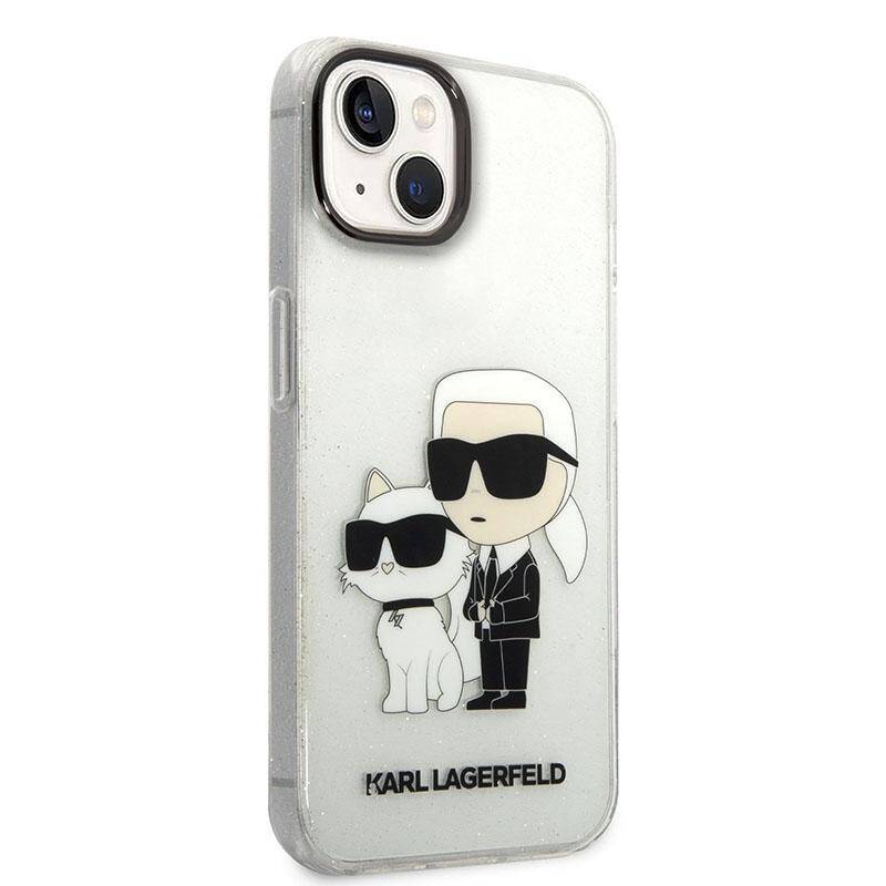Coque iPhone 14 Karl Lagerfeld Karl et Choupette vue droite