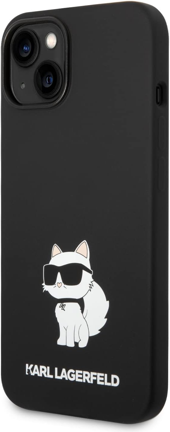 Coque iPhone 14 Plus Karl Lagerfeld Choupette inclinée