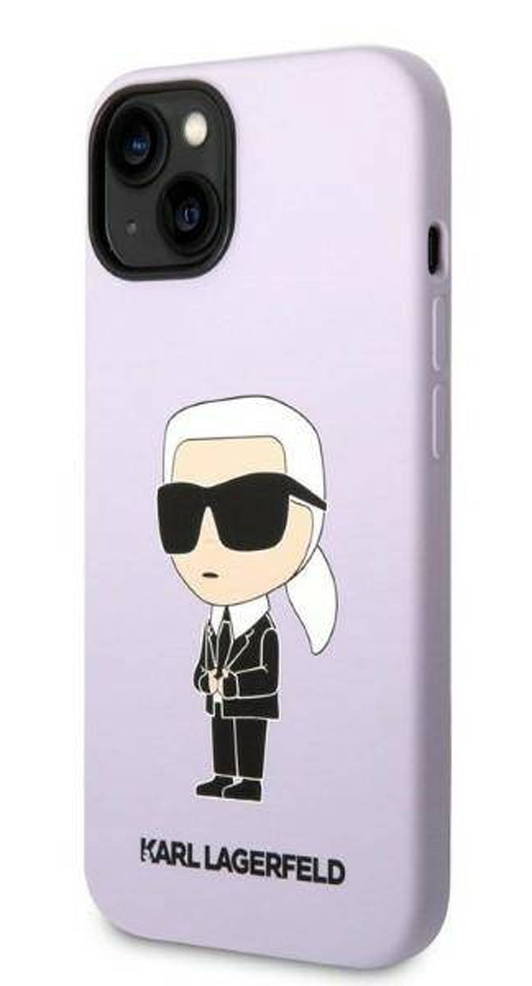 Coque iPhone 14 Karl Lagerfeld Karl inclinée