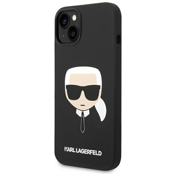 Coque iPhone 14 Plus Karl Lagerfeld tête de Karl inclinée