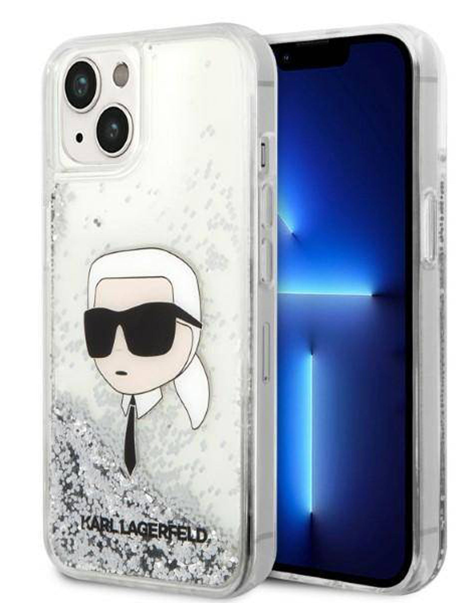 Coque iPhone 14 Karl Lagerfeld paillettes 2 vues