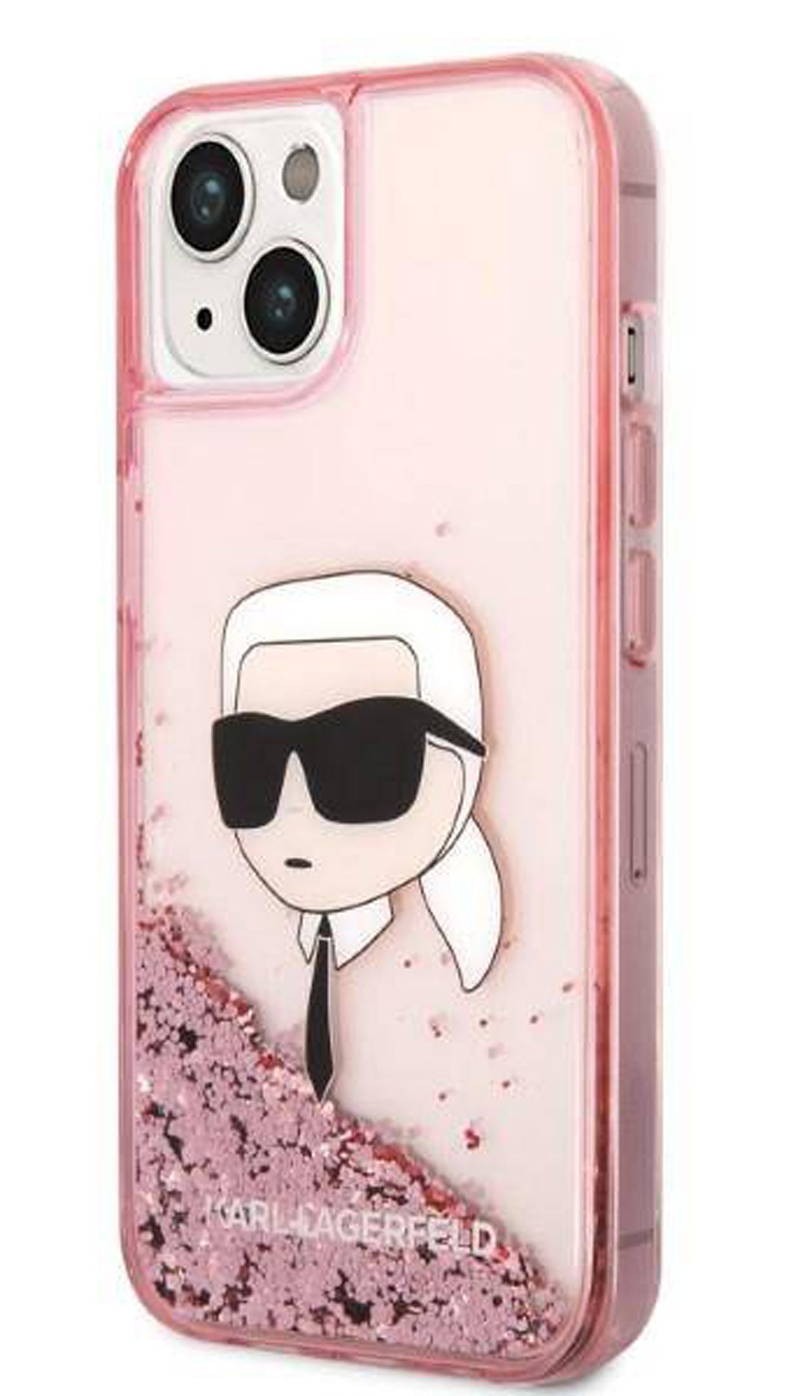 Coque iPhone 14 Karl Lagerfeld paillettes inclinée