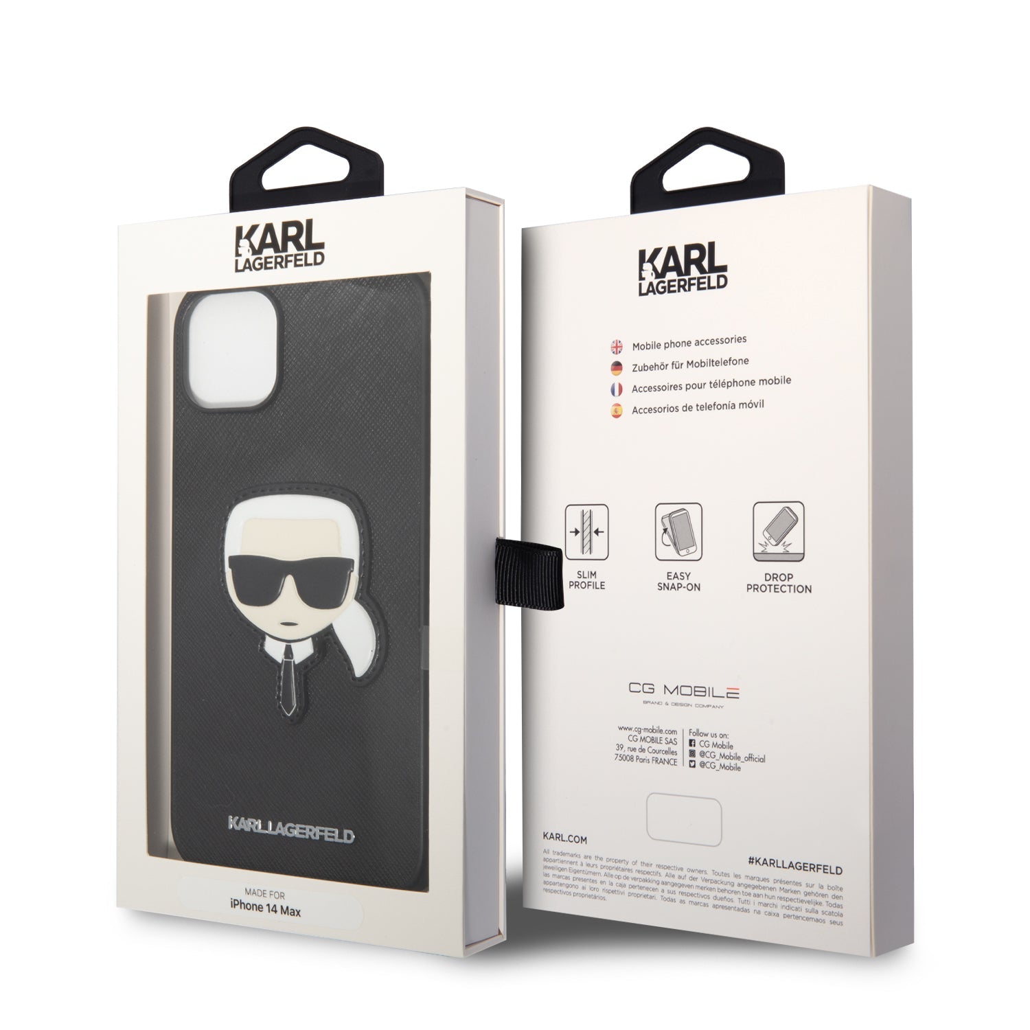 Coque iPhone 14 Plus Karl Lagerfeld tête de Karl