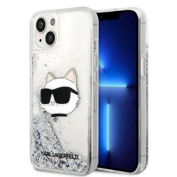 Coque iPhone 14 Plus Karl Lagerfeld Choupette et paillettes 2 vues