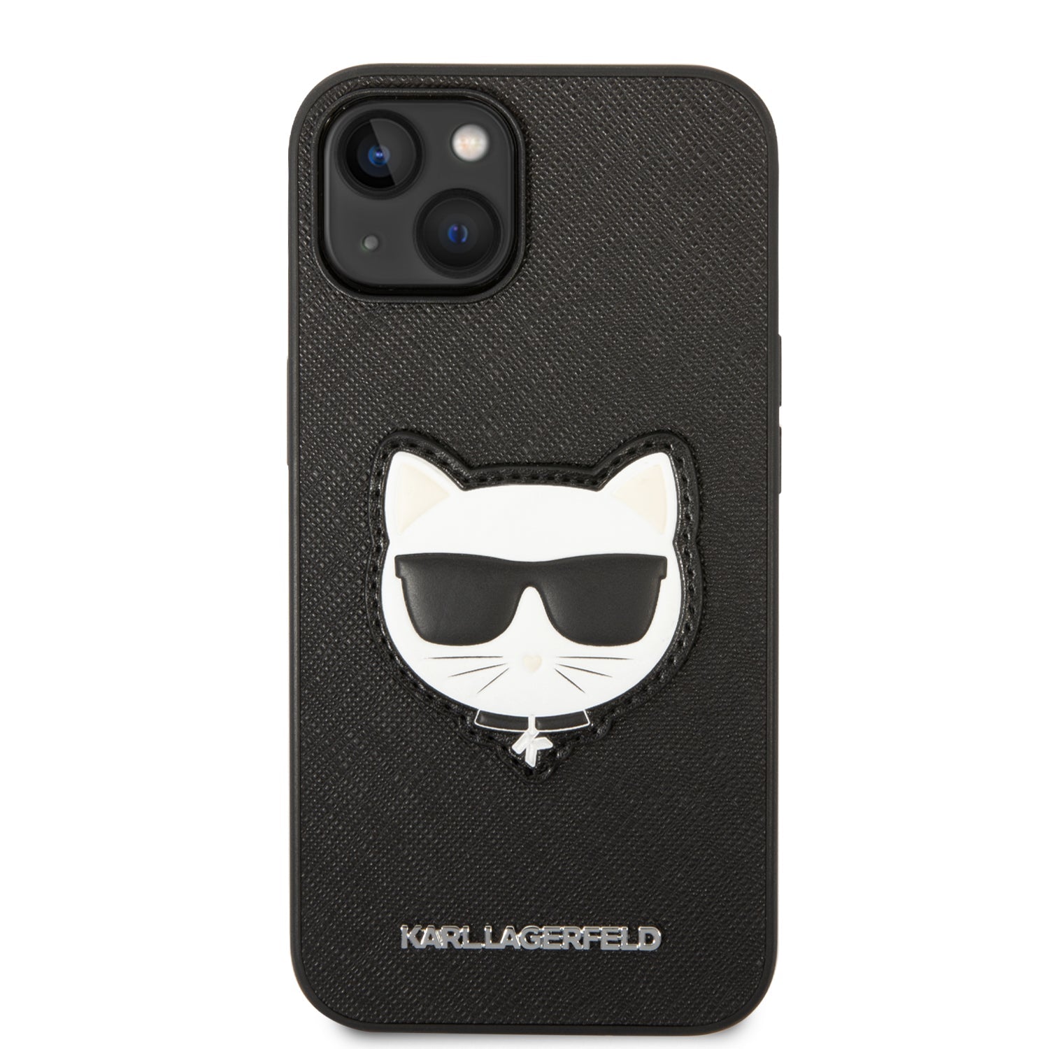 Coque iPhone 14 Plus Karl Lagerfeld tête de Choupette vue face