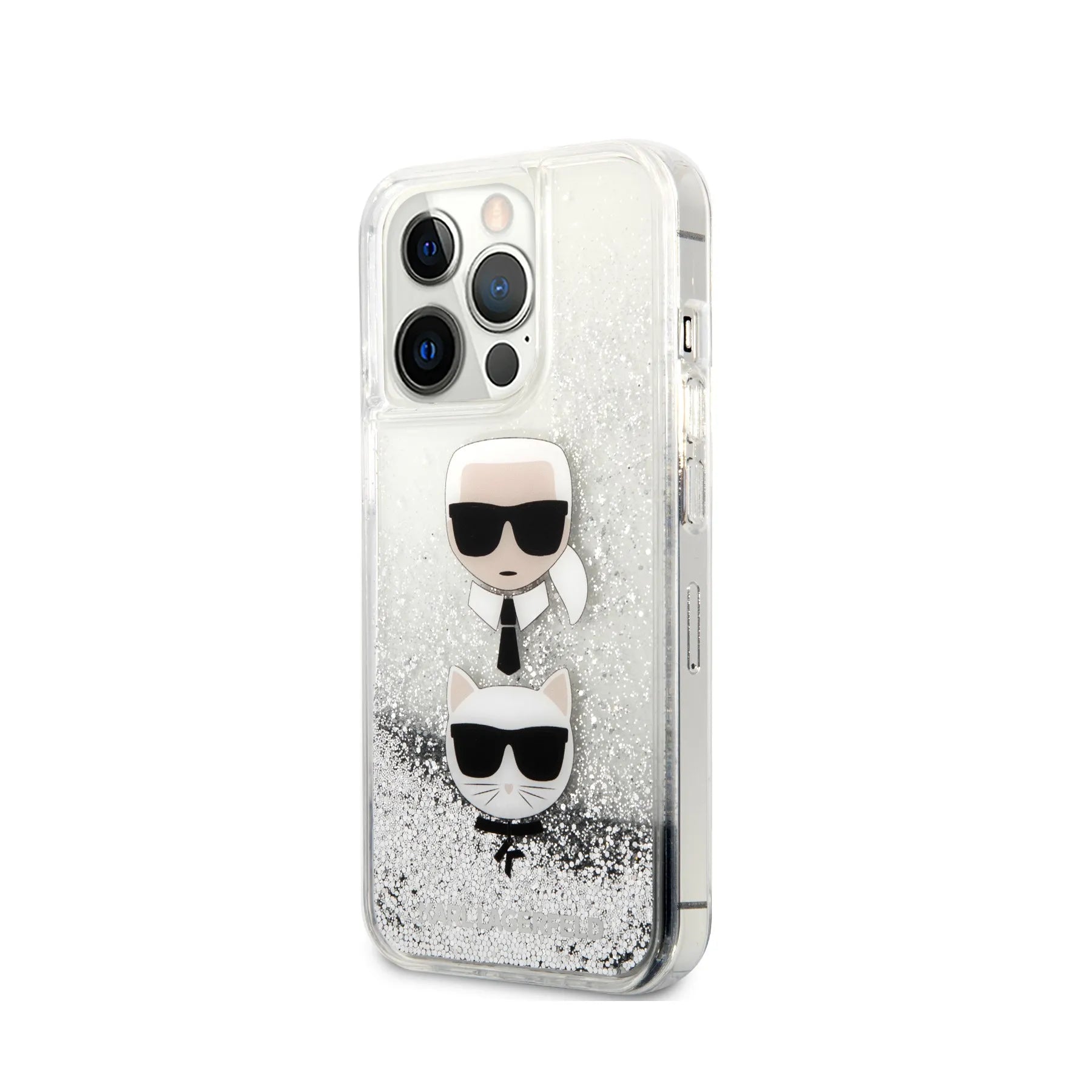 Coque iPhone 13 Pro Karl Lagerfeld Choupette inclinée