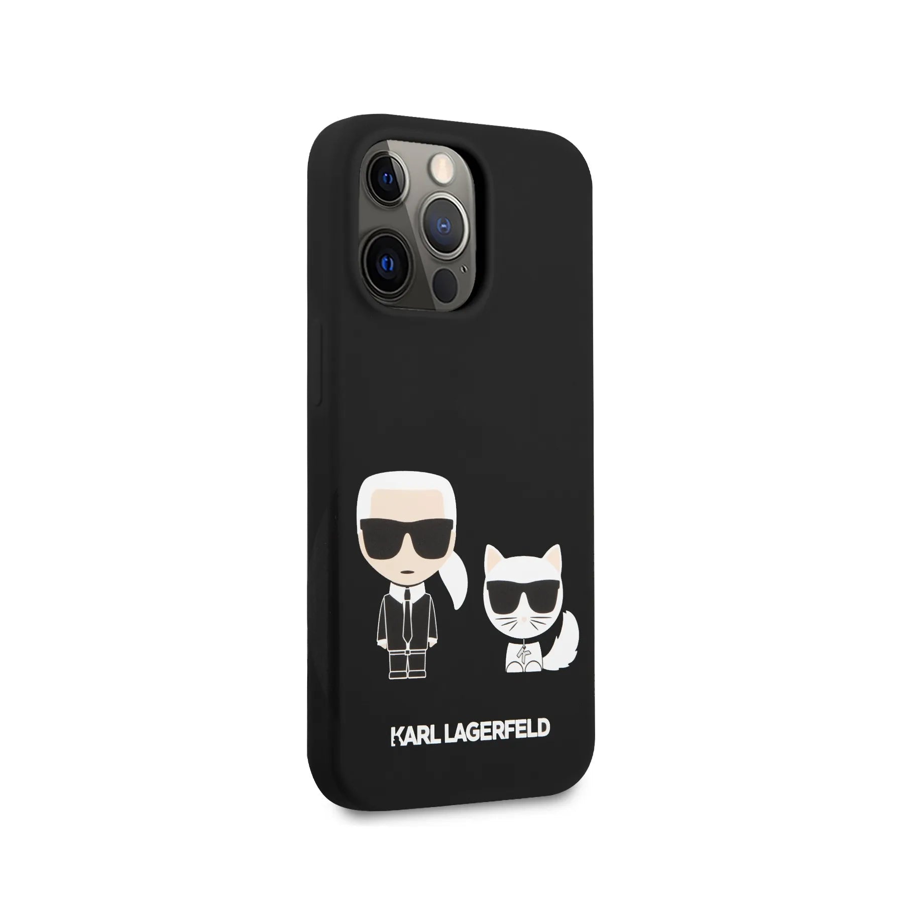 Coque iPhone 13 Pro Karl Lagerfeld Karl et Choupette vue droite
