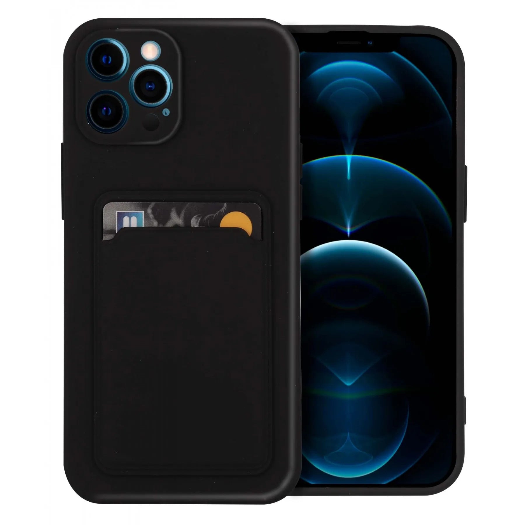 Coque silicone touch porte carte pour iPhone 12 Pro Max - My Store