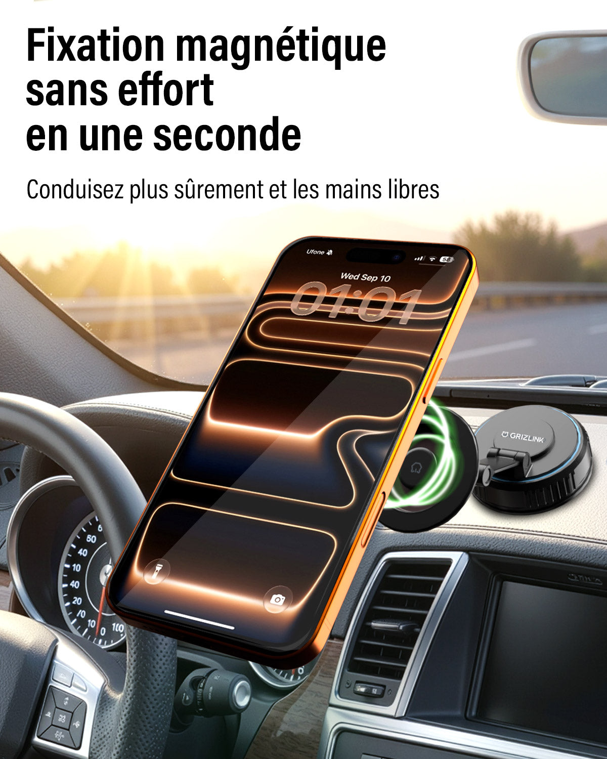 Support Voiture Ventouse Magnétique Magsafe