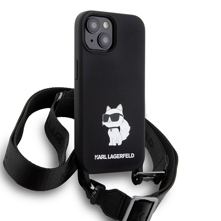 Coque iPhone 15 Karl Lagerfeld Choupette ceinture