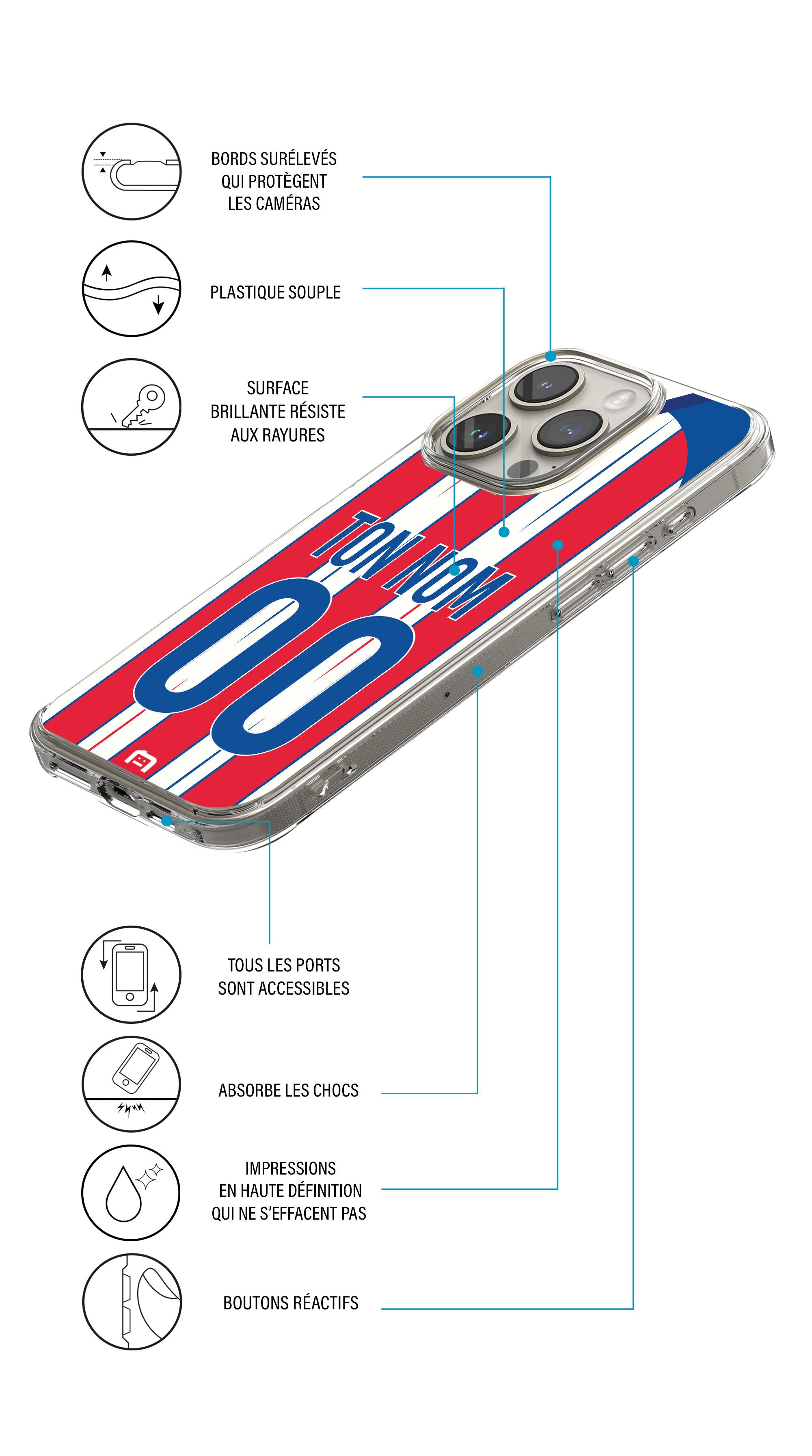 Coque foot personnalisée maillot Madrilène