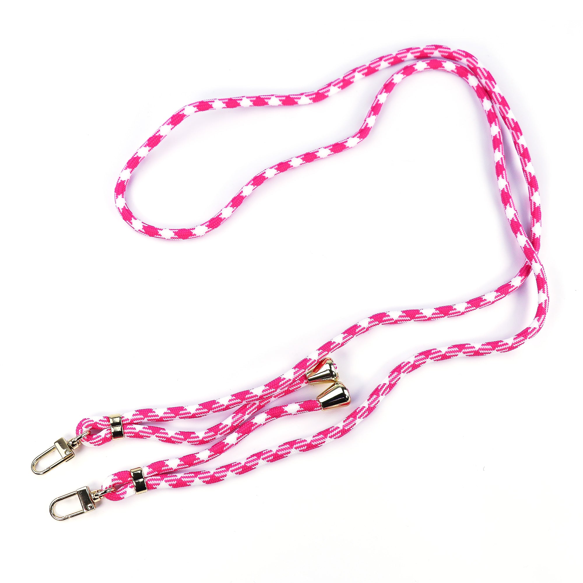 Cordon tressé rose blanc