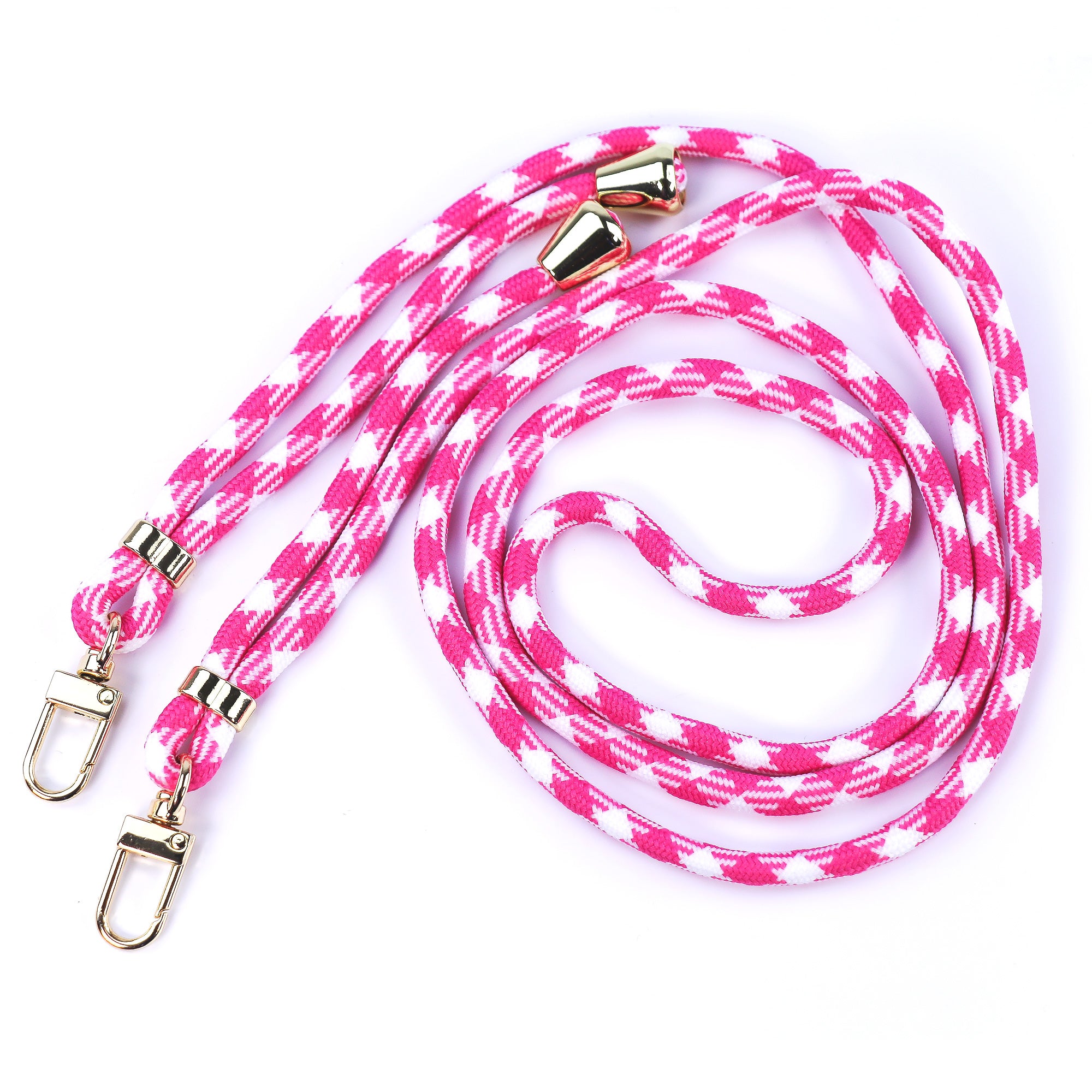 Cordon tressé rose blanc