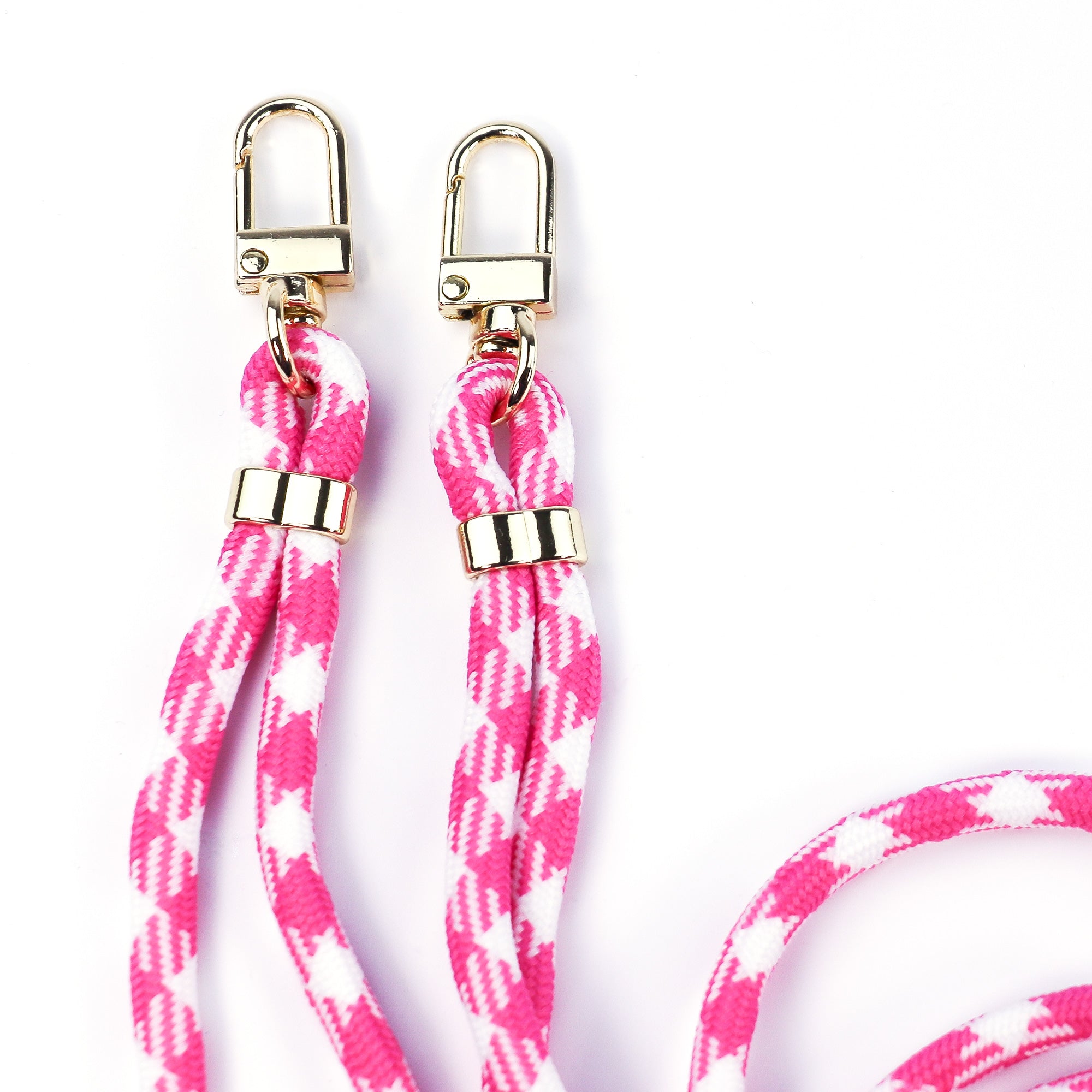 Cordon tressé rose blanc