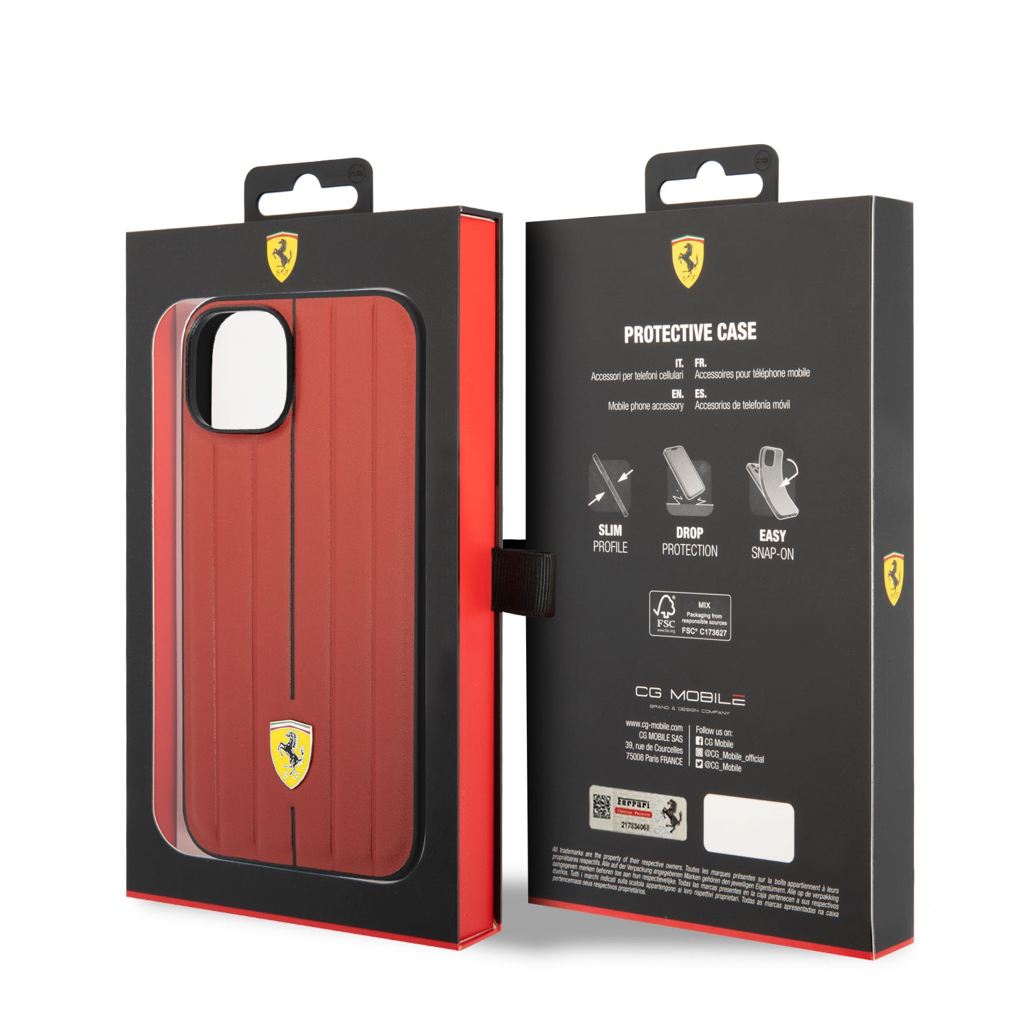 Coque iPhone 14 Plus Ferrari ligne rouge 