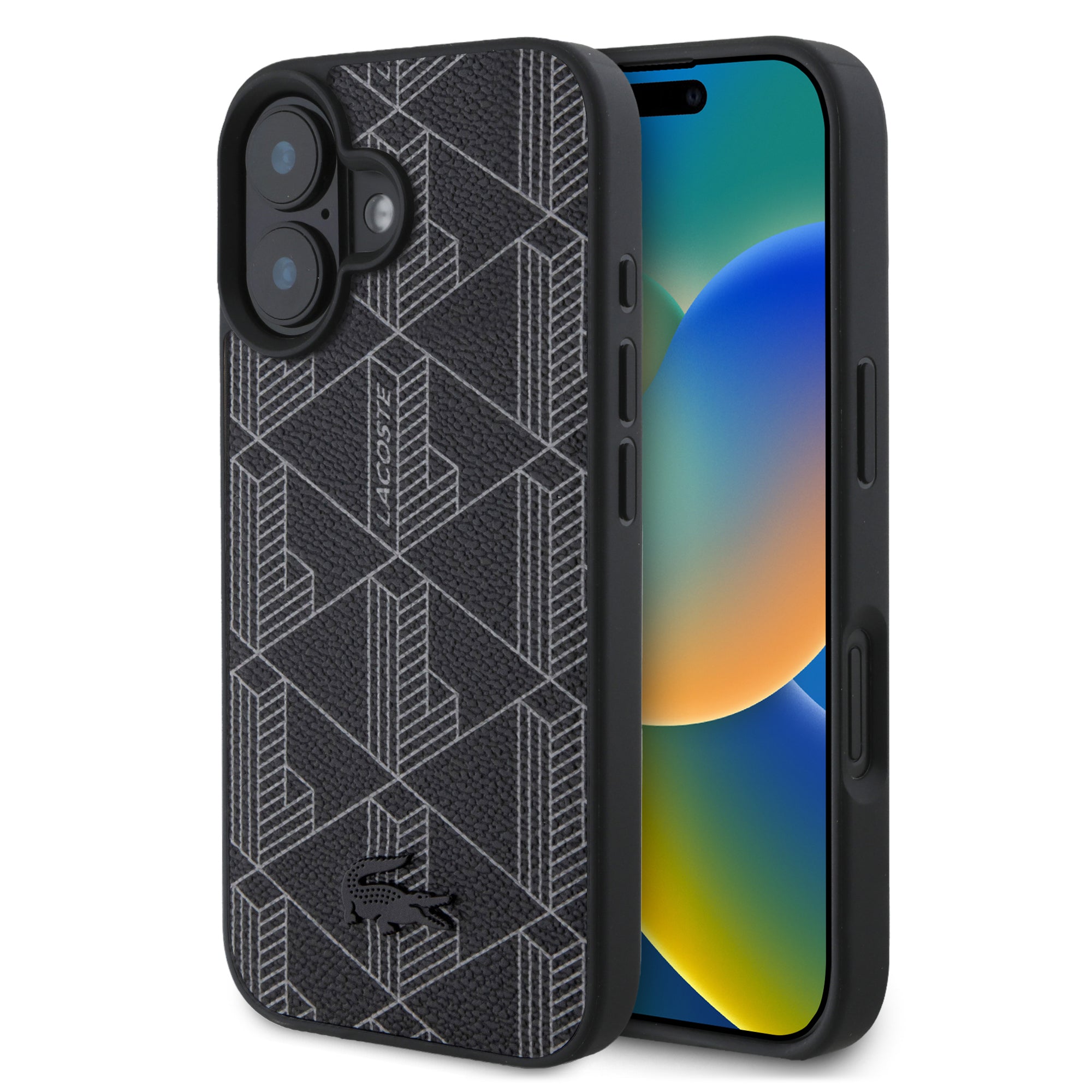 Coque iPhone 16 Plus Lacoste motif