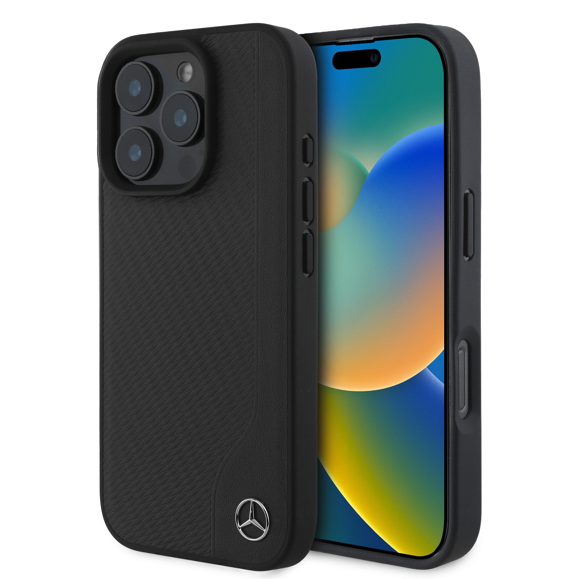 Coque iPhone 16 Pro Mercedes cuir véritable