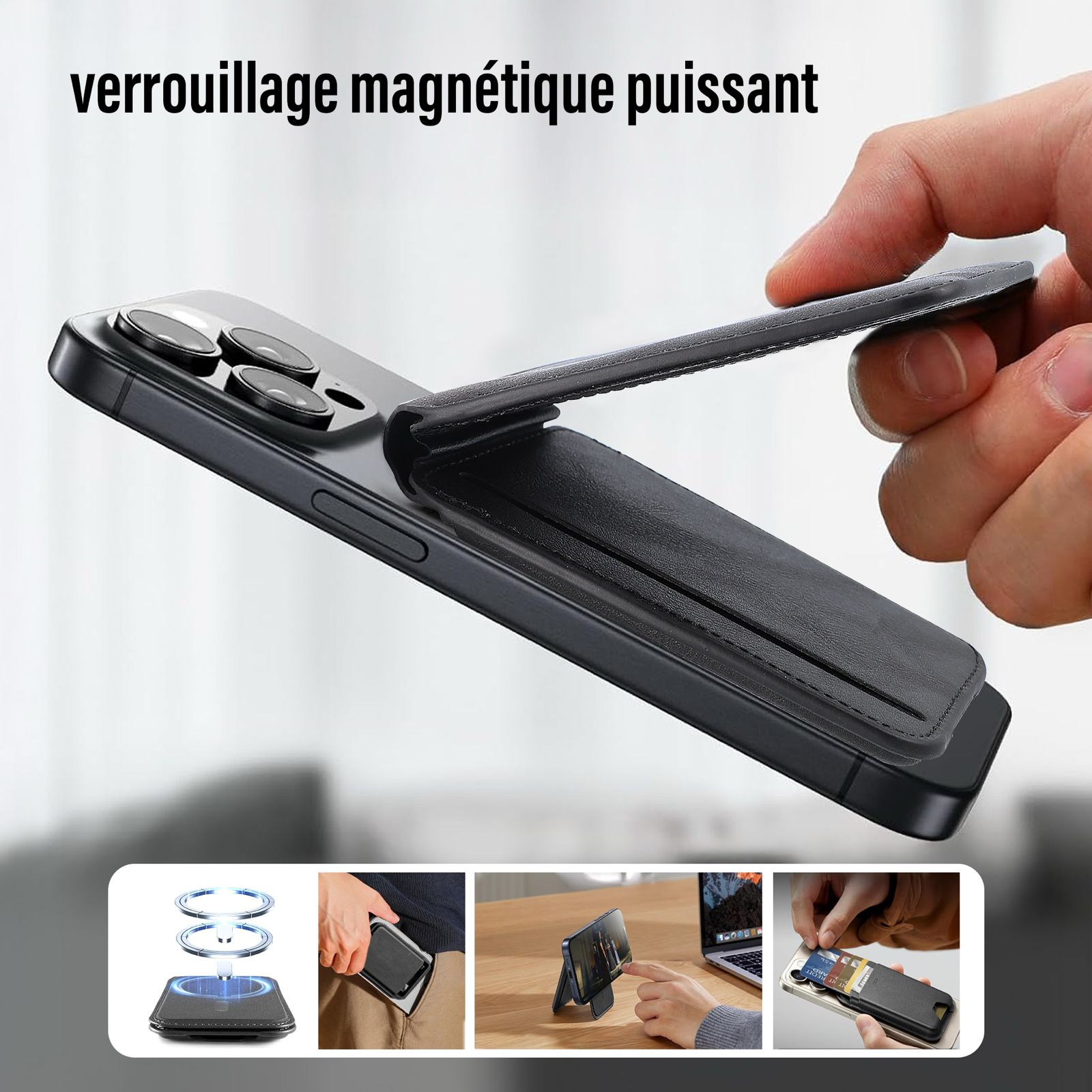 Porte carte double compatible magsafe