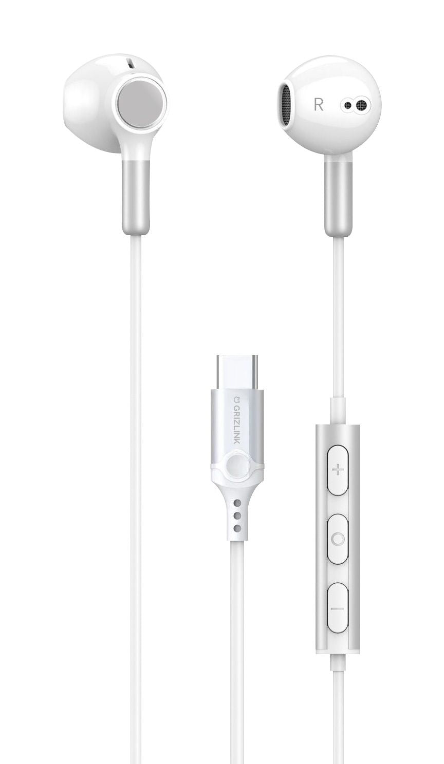 Écouteurs filaires intra-auriculaires USB-C blanc