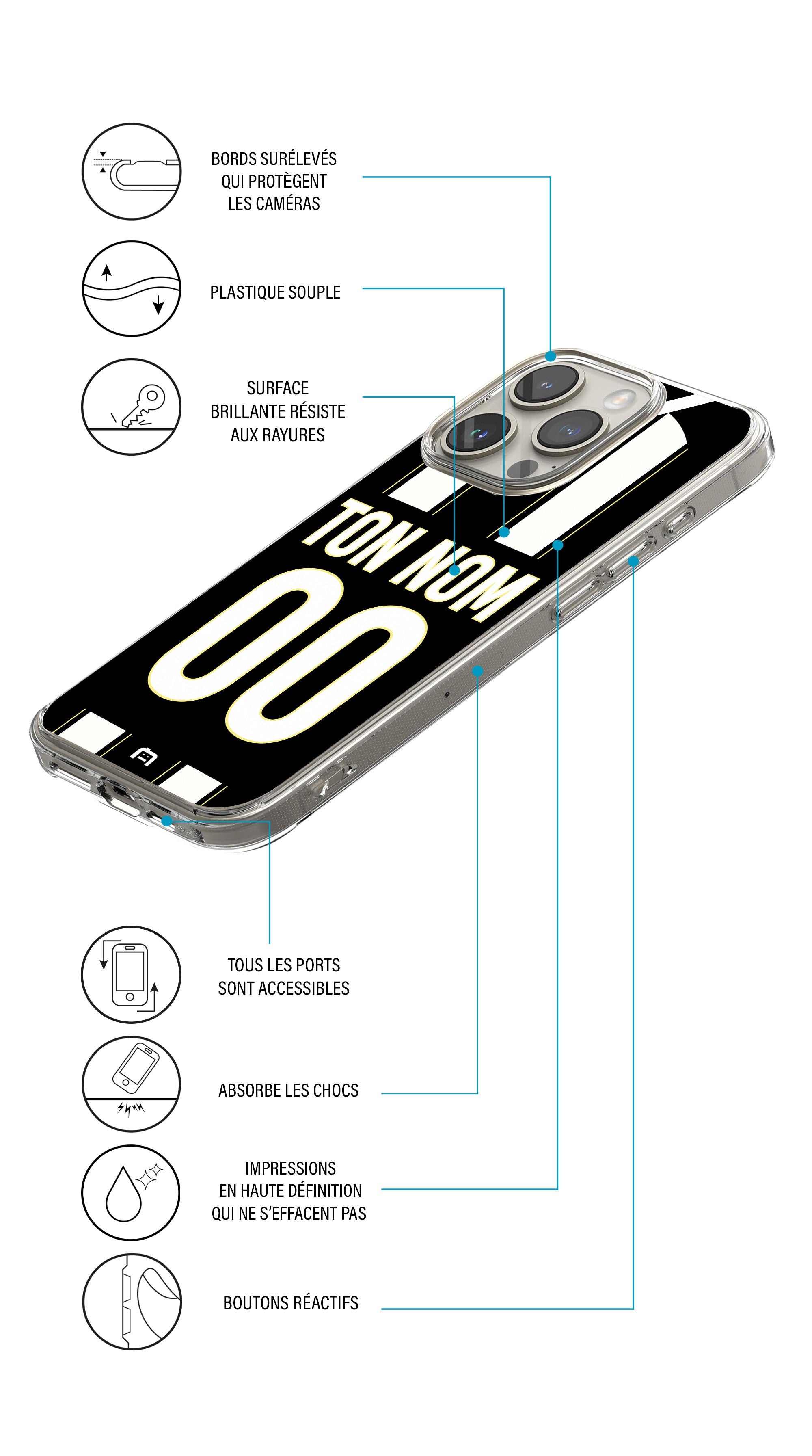 Coque foot personnalisée maillot Angers